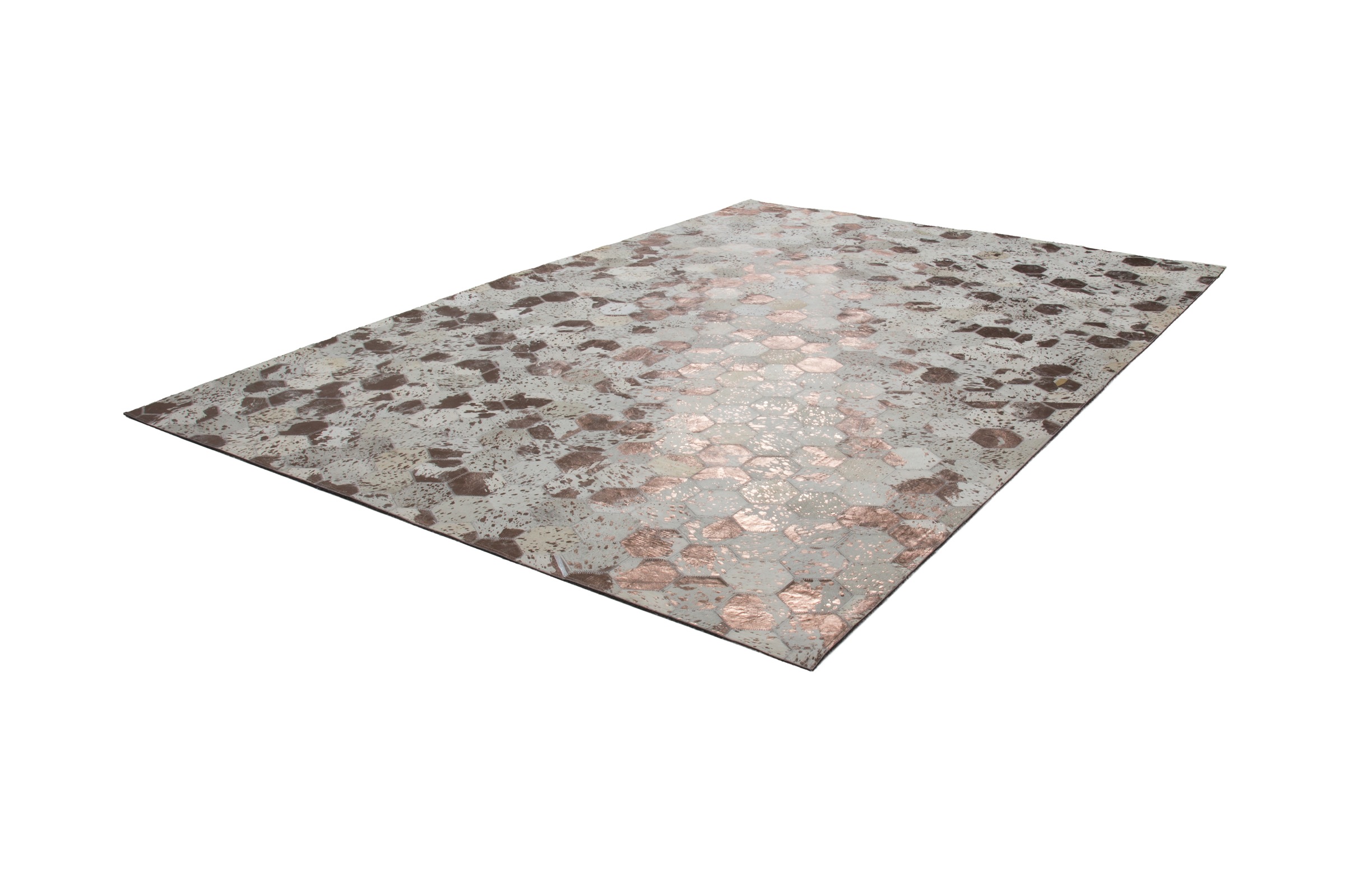 Kayoom Teppich »Spark 210«, rechteckig, 8 mm Höhe, 100% Leder, Unikat, fusselarm, Allergiker & Fussbodenheizung geeignet
