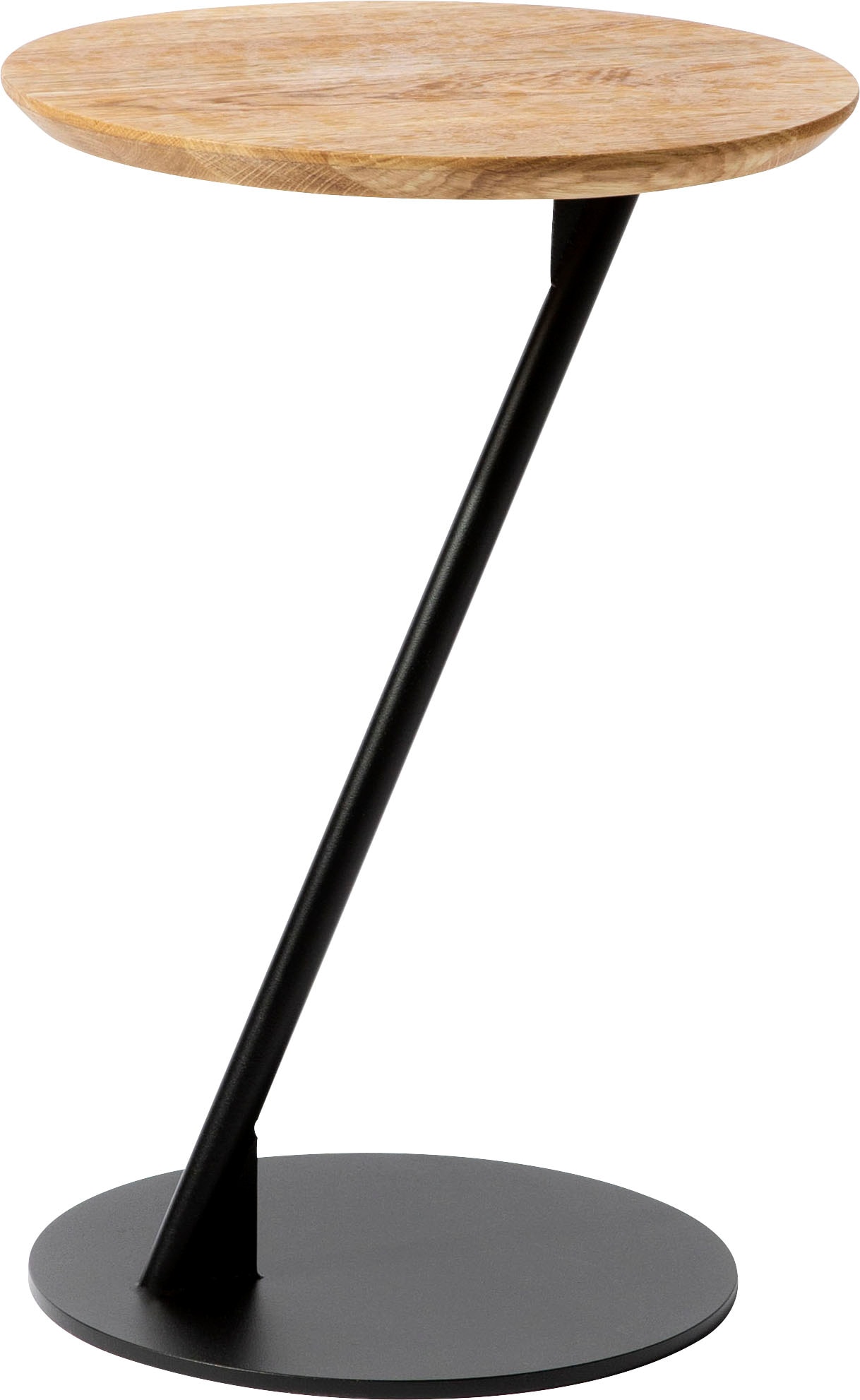 Image of andas Couchtisch "Kurikka" B/T/H: 35/35/52 cm, Kaffeetisch, Tischplatte aus massiver Eiche, Gestell aus Metall