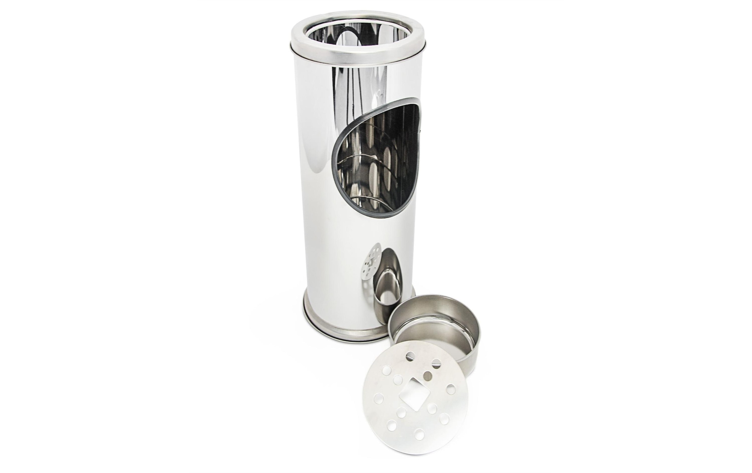 relaxdays Aschenbecher »aus Edelstahl Silber«, 2 Behälter