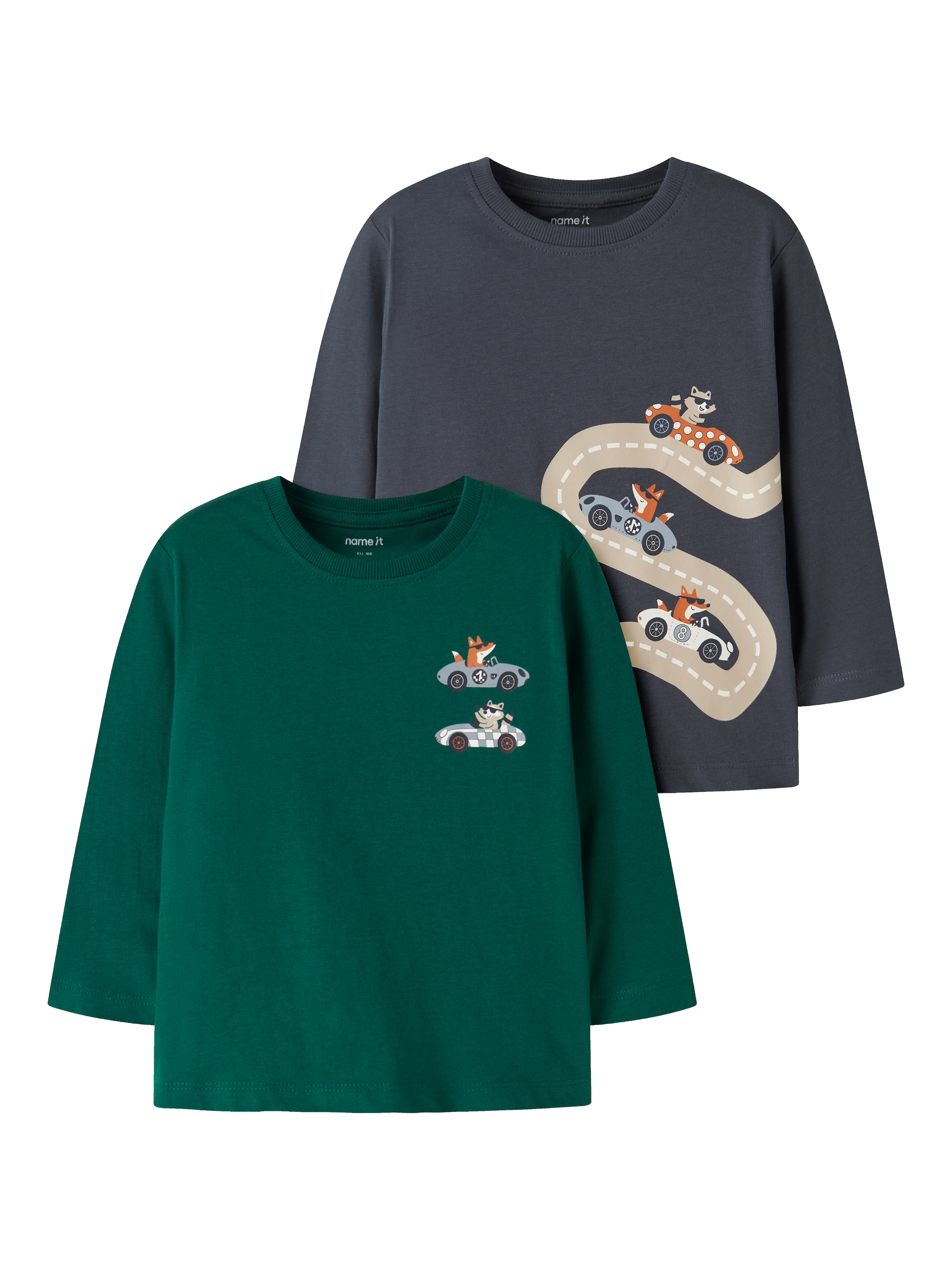 Image of Name It Langarmshirt "NMMVAGNO 2P LS LOOSE TOP" Packung, 2er-Pack, Baumwolle, loose fit