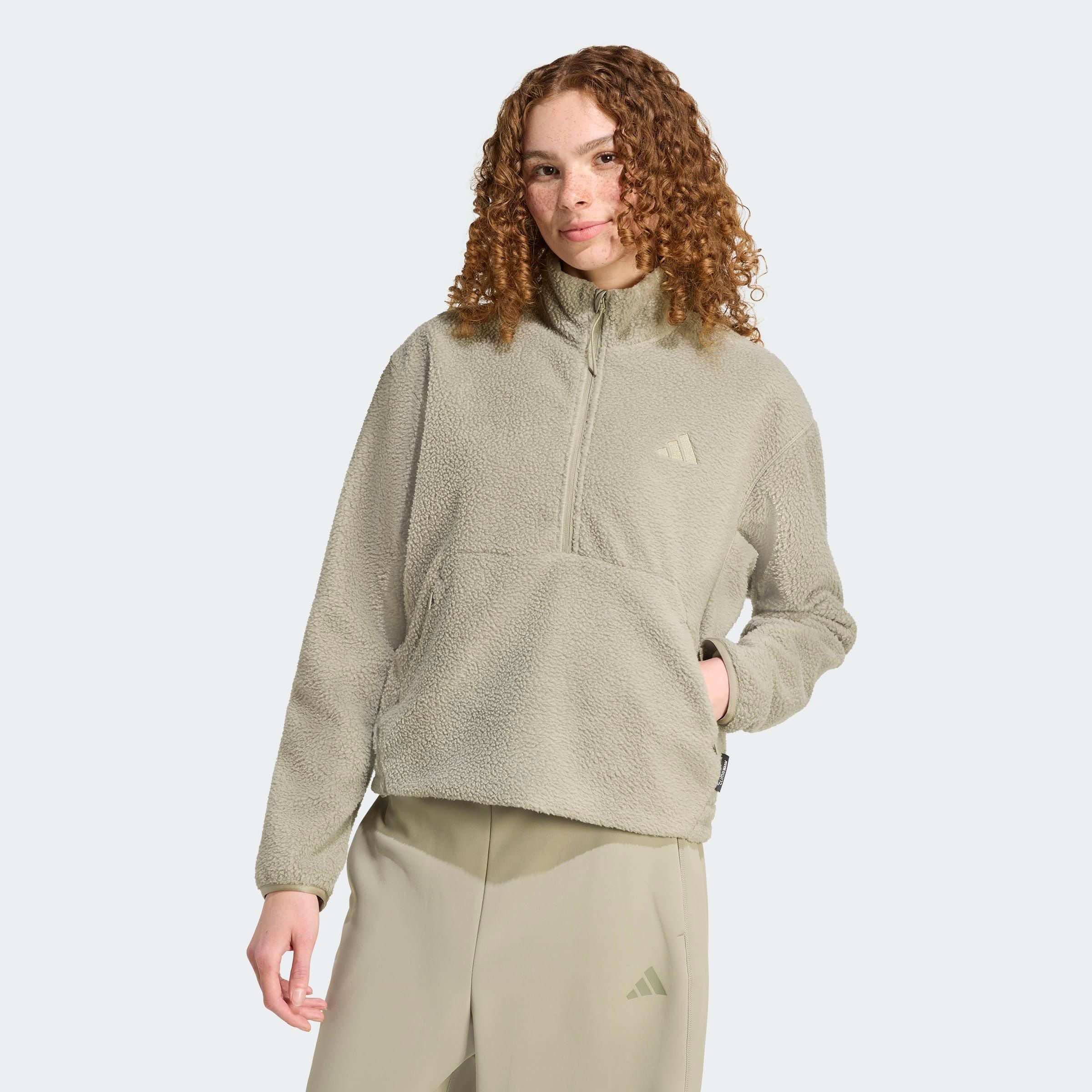 Image of adidas Sportswear Sweatjacke "CITY TECH HIGH PILE FLEECE HALF-ZIP"