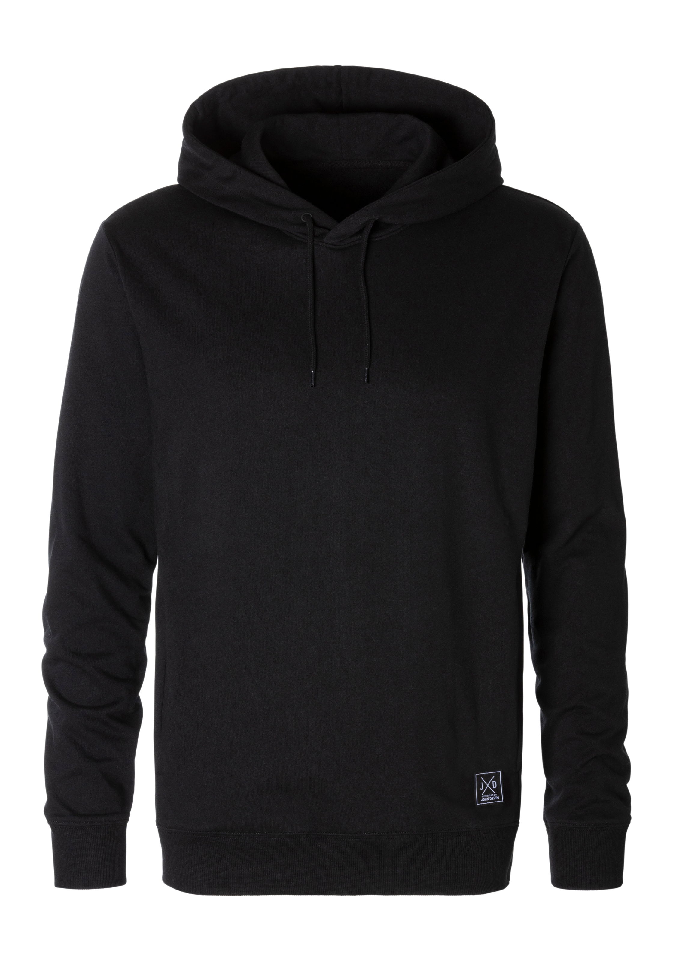 John Devin Hoodie, Langarm, Sweatshirt mit Rundhals und Kapuze, Baumwollmischung