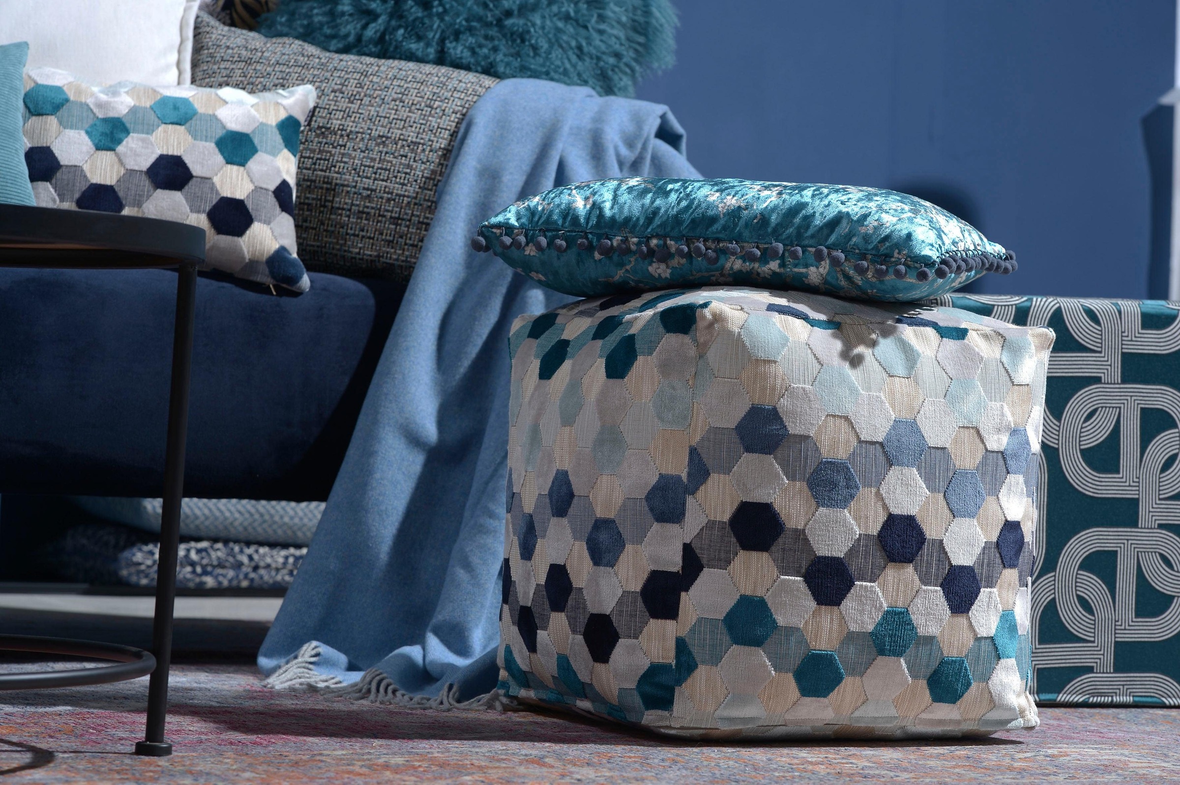 H.O.C.K. Coussin décoratif »Mosaico« mit feinem Karomuster, Kissenhülle mit Füllung, 1 Stück