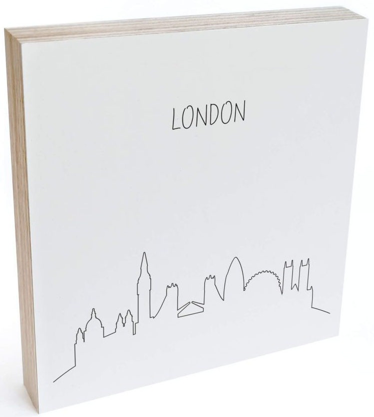 Image of Wall-Art Holzbild »Tischdeko Skyline London Outline«, (1 St.) bei Ackermann Versand Schweiz