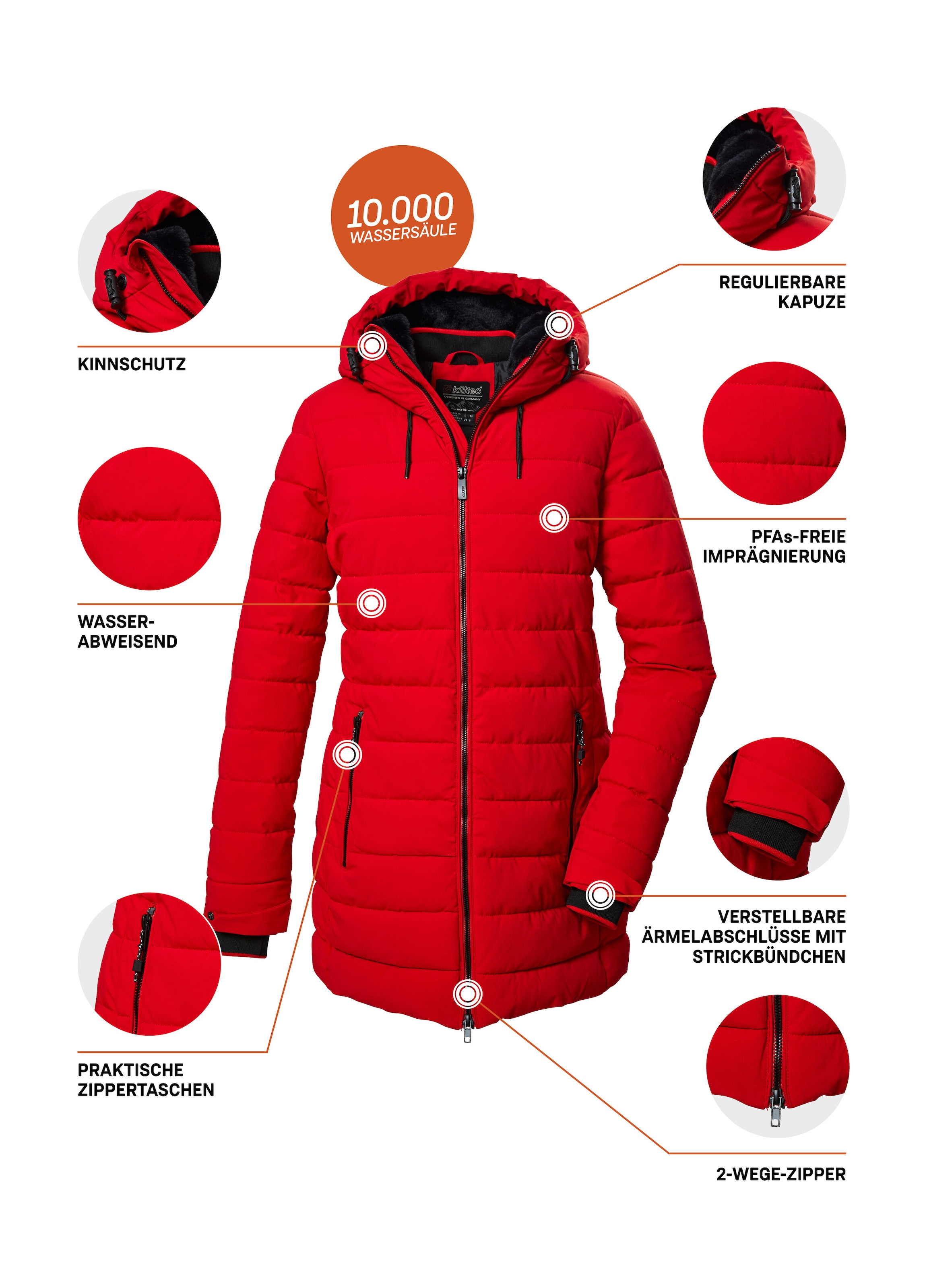 Killtec Manteau matelassé »KOW 55 WMN QLTD PRK« Wasserabweisender, winddichter Damenparka, atmungsaktiv