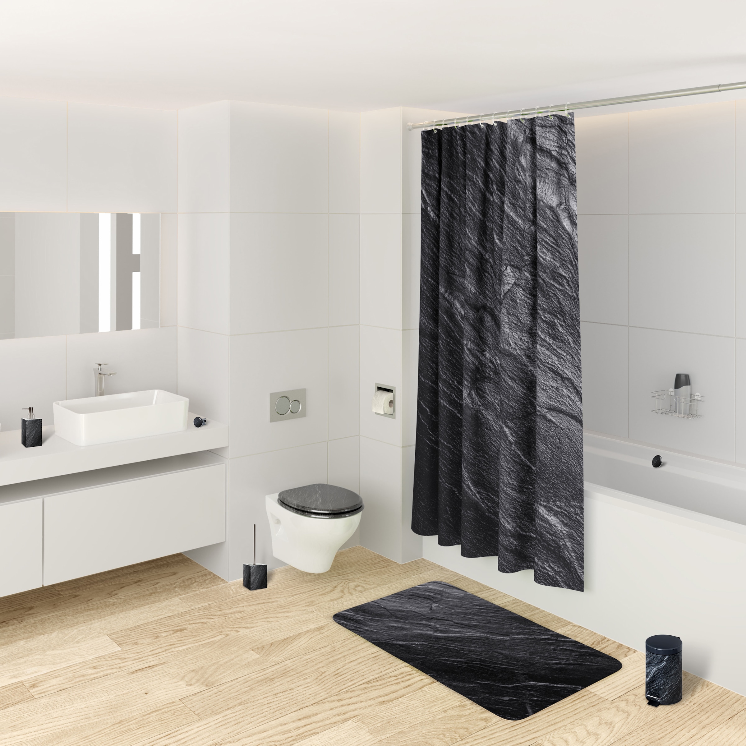 Sanilo Set d'accessoires de salle de bain »mit Motiv, viele schöne Seifenspender und WC Bürsten zur Auswahl« 2-tlg., Desinfektionsspender mit stabiler Pumpe, hochwertig & modern