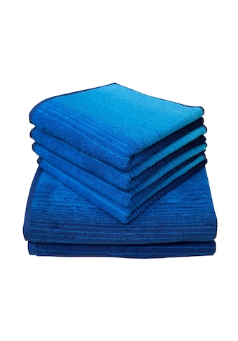 Handtuch Set »mit Farbverlauf«, (Set, 6 St., 4 Handtücher (50x100 cm)-2 Badetücher...