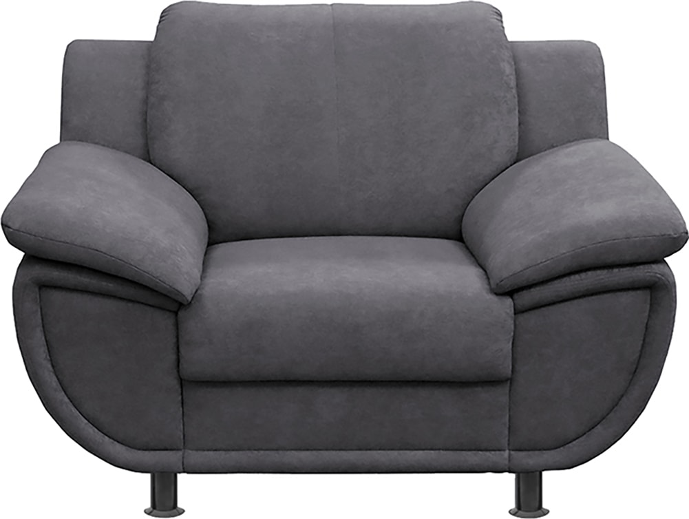 TRENDMANUFAKTUR Sessel »Rondo, Breite 121 cm, breite Armlehnen, Füsse schwarz« Big-Sessel wahlweise mit Federkern, in verschiedenen Bezügen