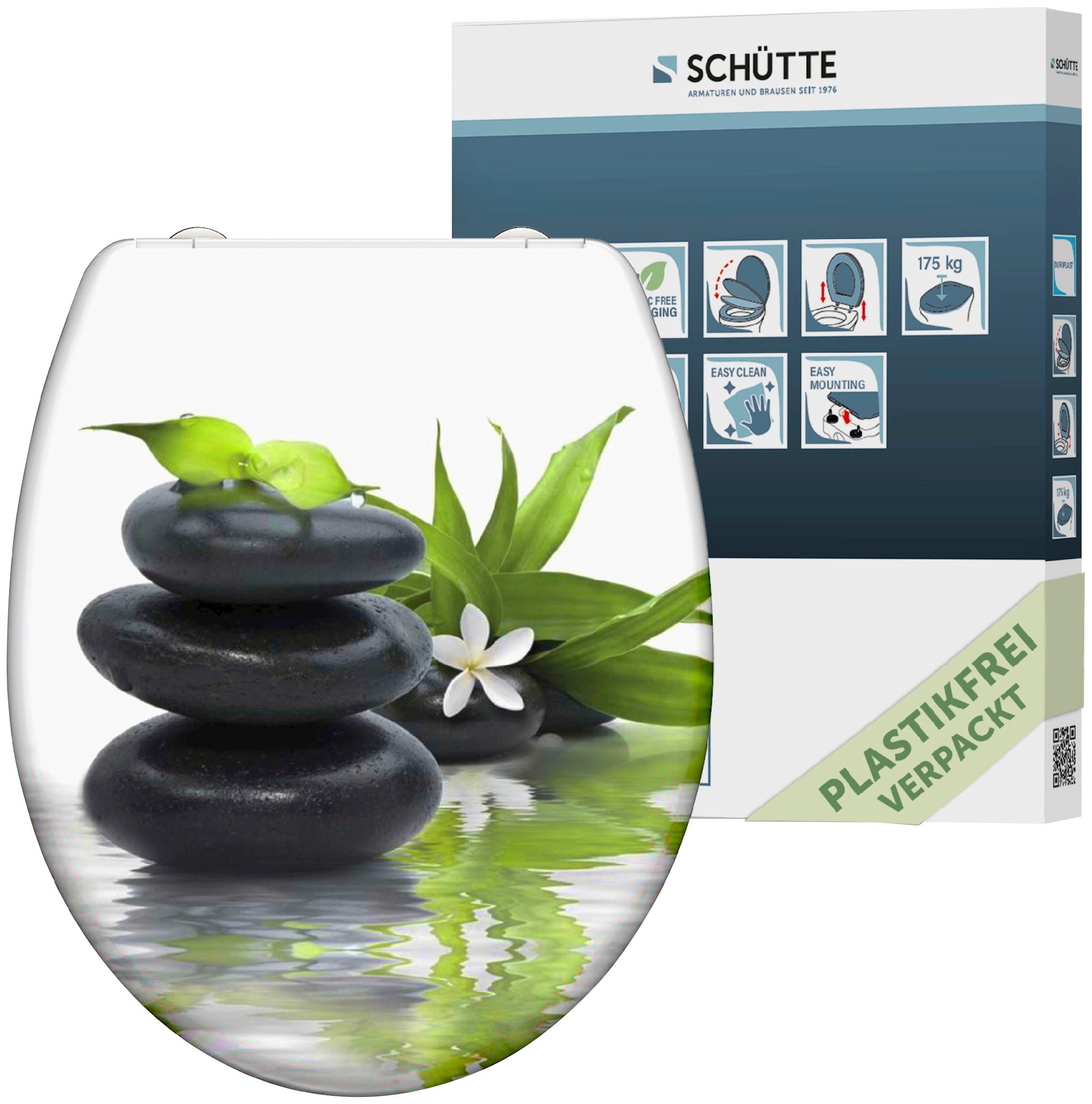 Image of Schütte WC-Sitz "Jasmin" Duroplast, Absenkautomatik, Schnellverschluss, Motivdruck