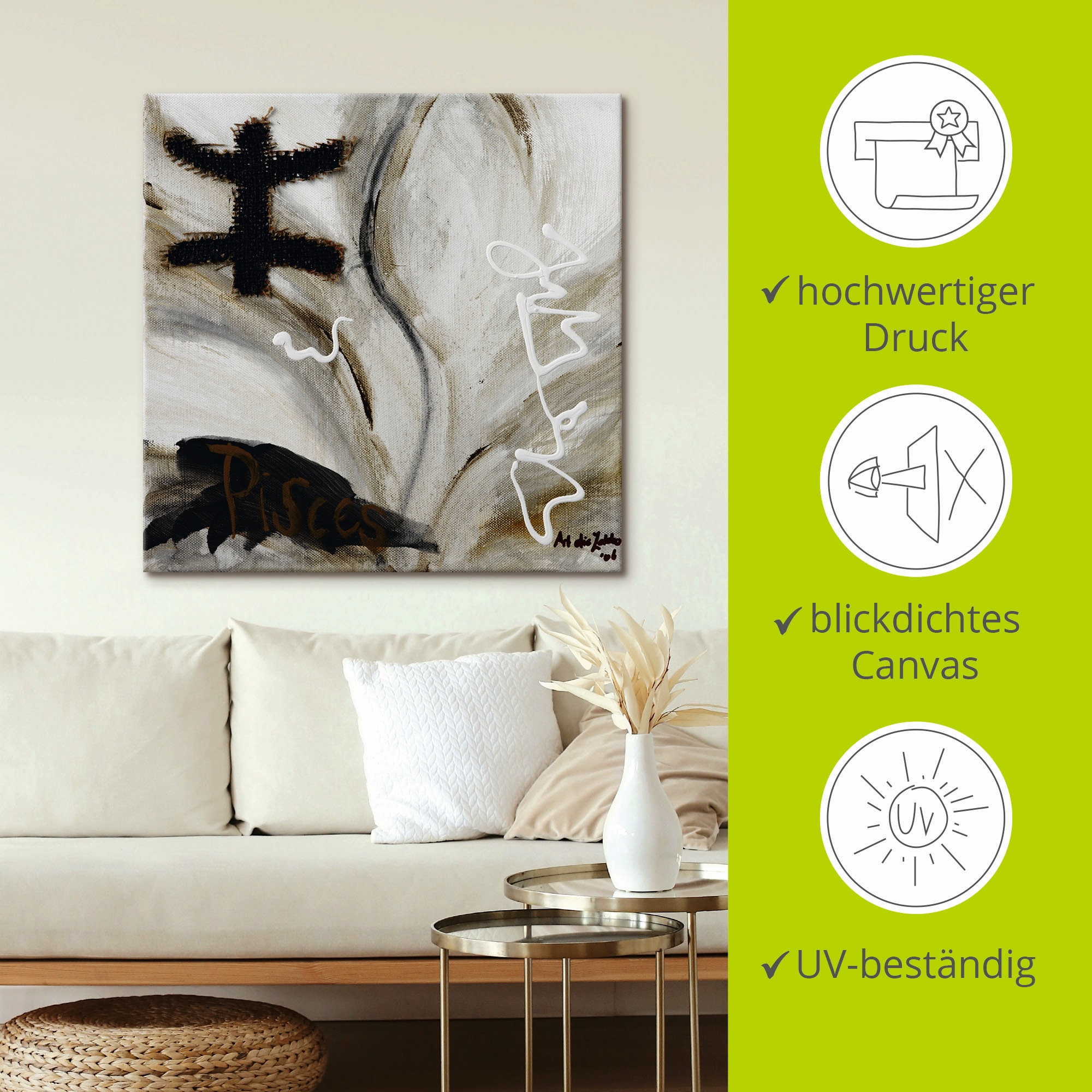 Artland Wandbild »Fische«, Sternzeichen, (1 St.), als Leinwandbild in verschied. Grössen