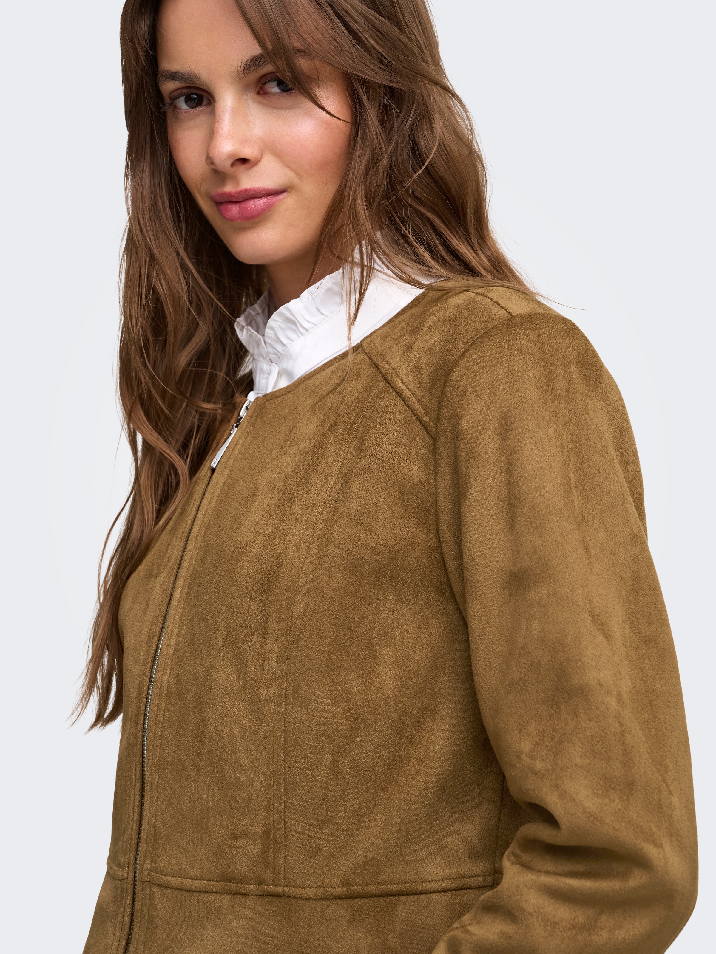 ONLY Veste en imitation cuir »ONLSARAMY FAUX SUEDE JACKET OTW« Kunstfaser, Wildlederimitat