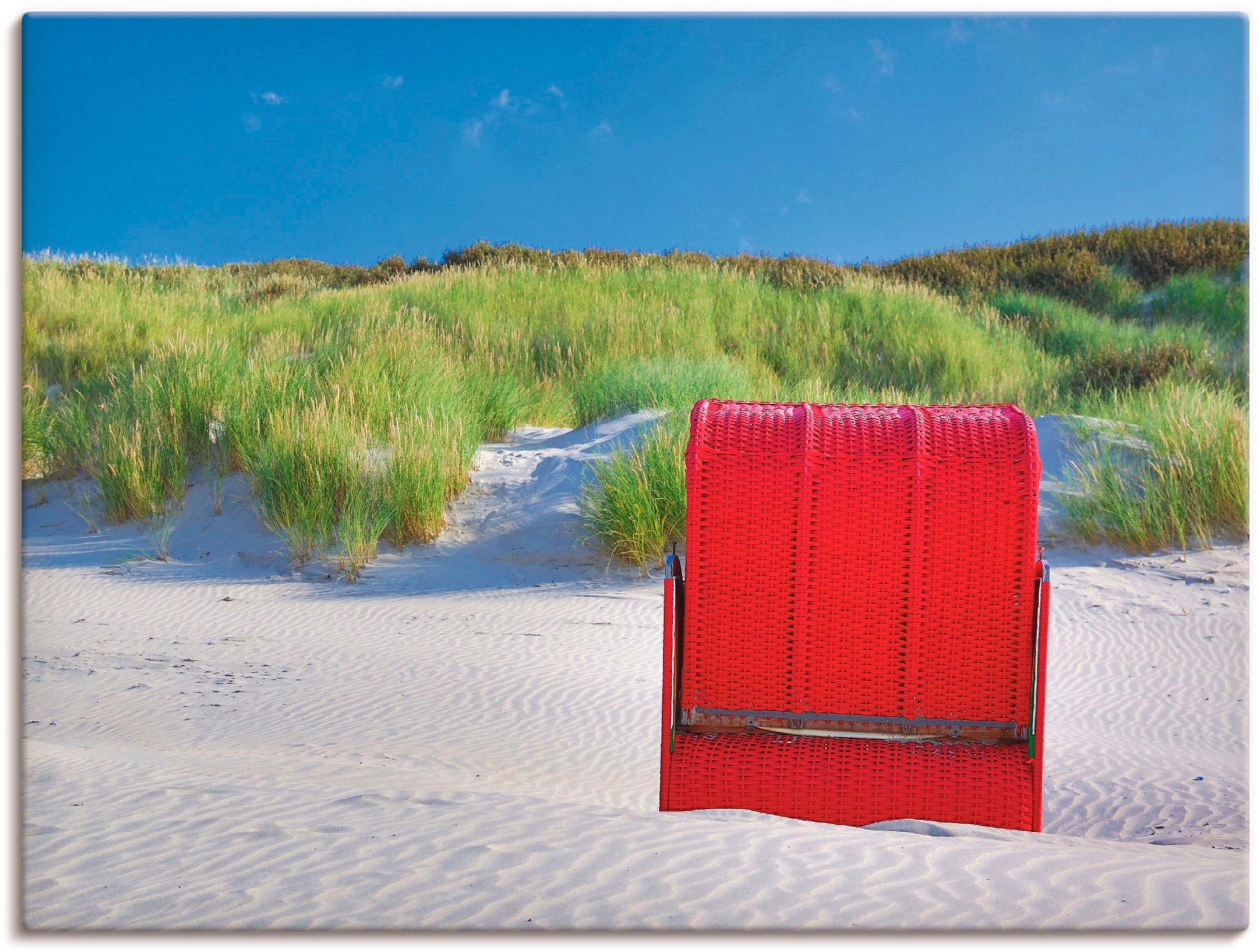 Image of Artland Wandbild »Roter Strandkorb«, Strand, (1 St.), in vielen Grössen & Produktarten -Leinwandbild, Poster, Wandaufkleber / Wandtattoo auch für Badezimmer geeignet bei Ackermann Versand Schweiz
