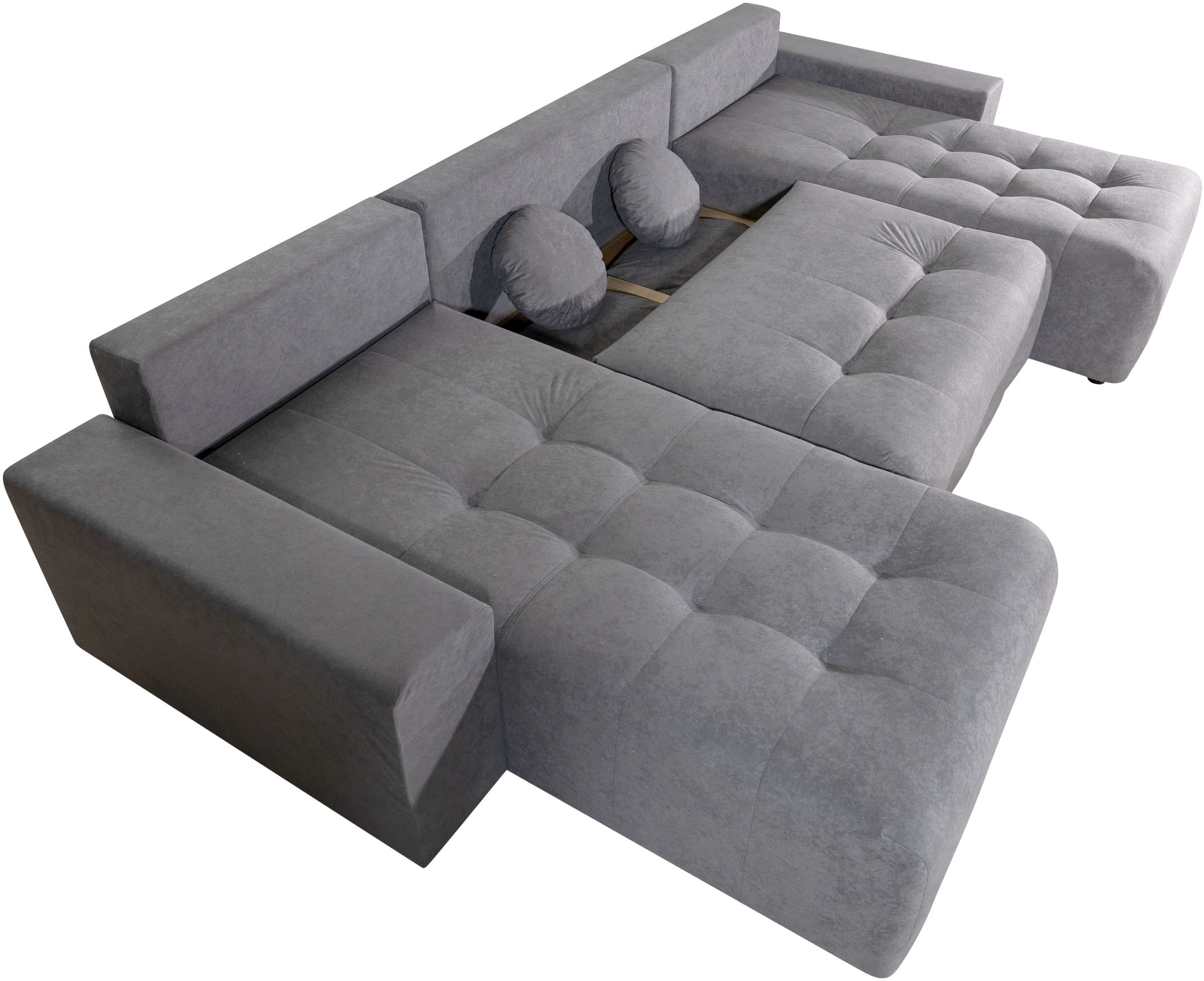 GOODproduct Paysage de salon »Jessy U-Form, B: 313 cm, in Cord & weiteren Bezügen« Fonction couchage, coffre de lit, rembourrage ressorts ensachés