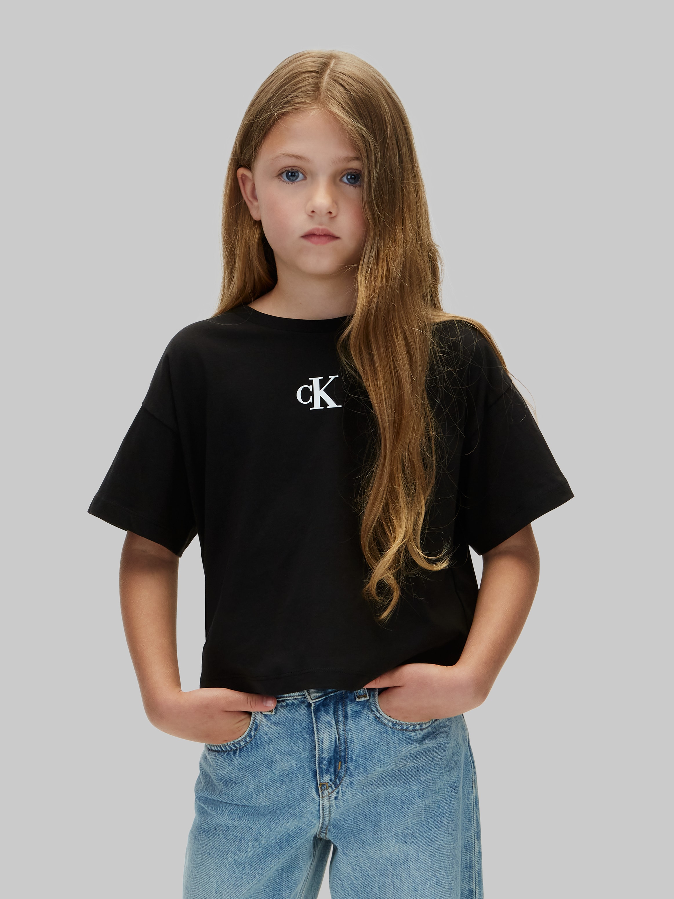 Image of Calvin Klein T-Shirt Rundhalsausschnitt, bequeme Passform, reine Baumwolle