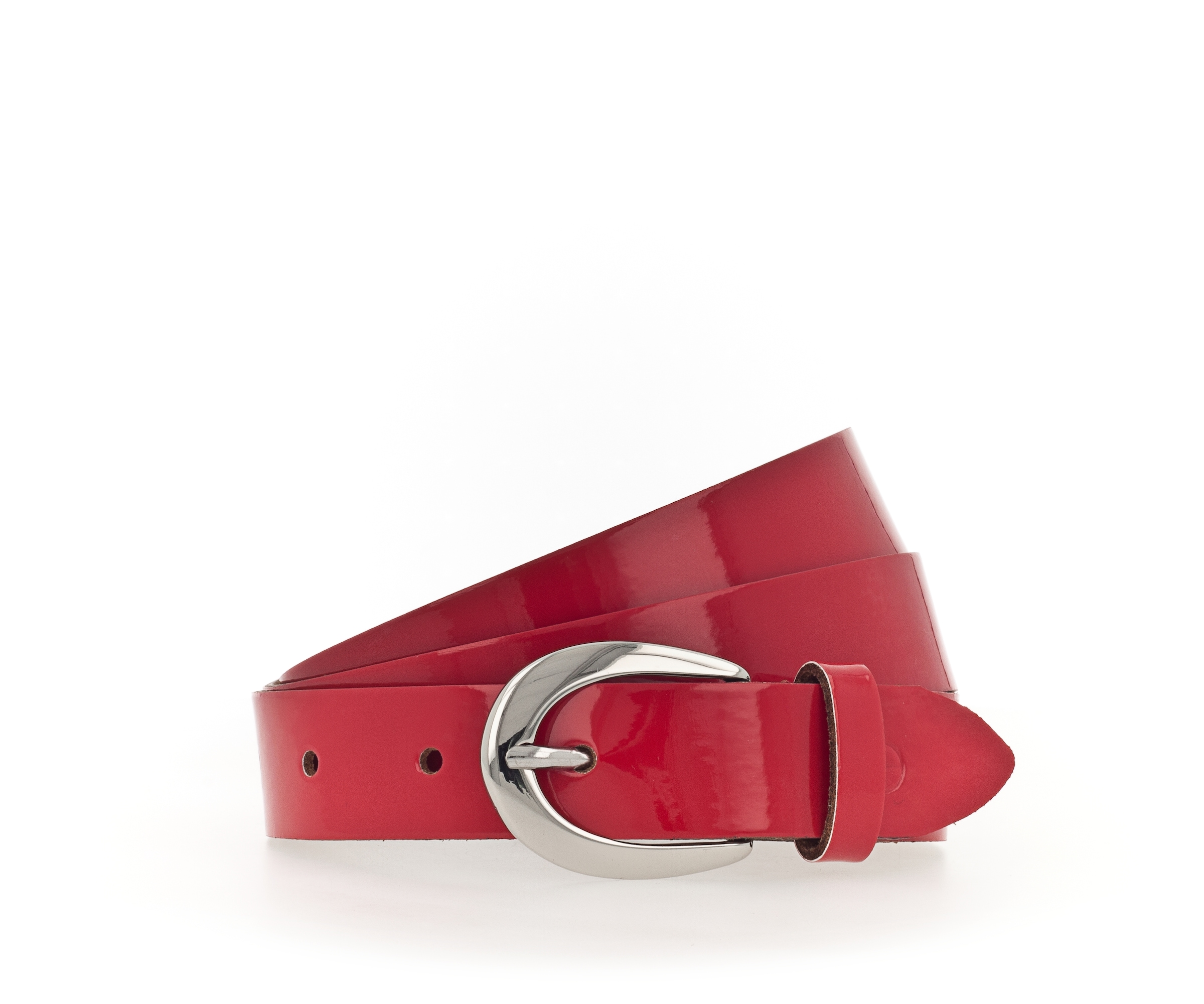 Image of Tamaris Ledergürtel ""Carolin Silver"" weiches Lack-Rindleder mit hochglänzendem Finish