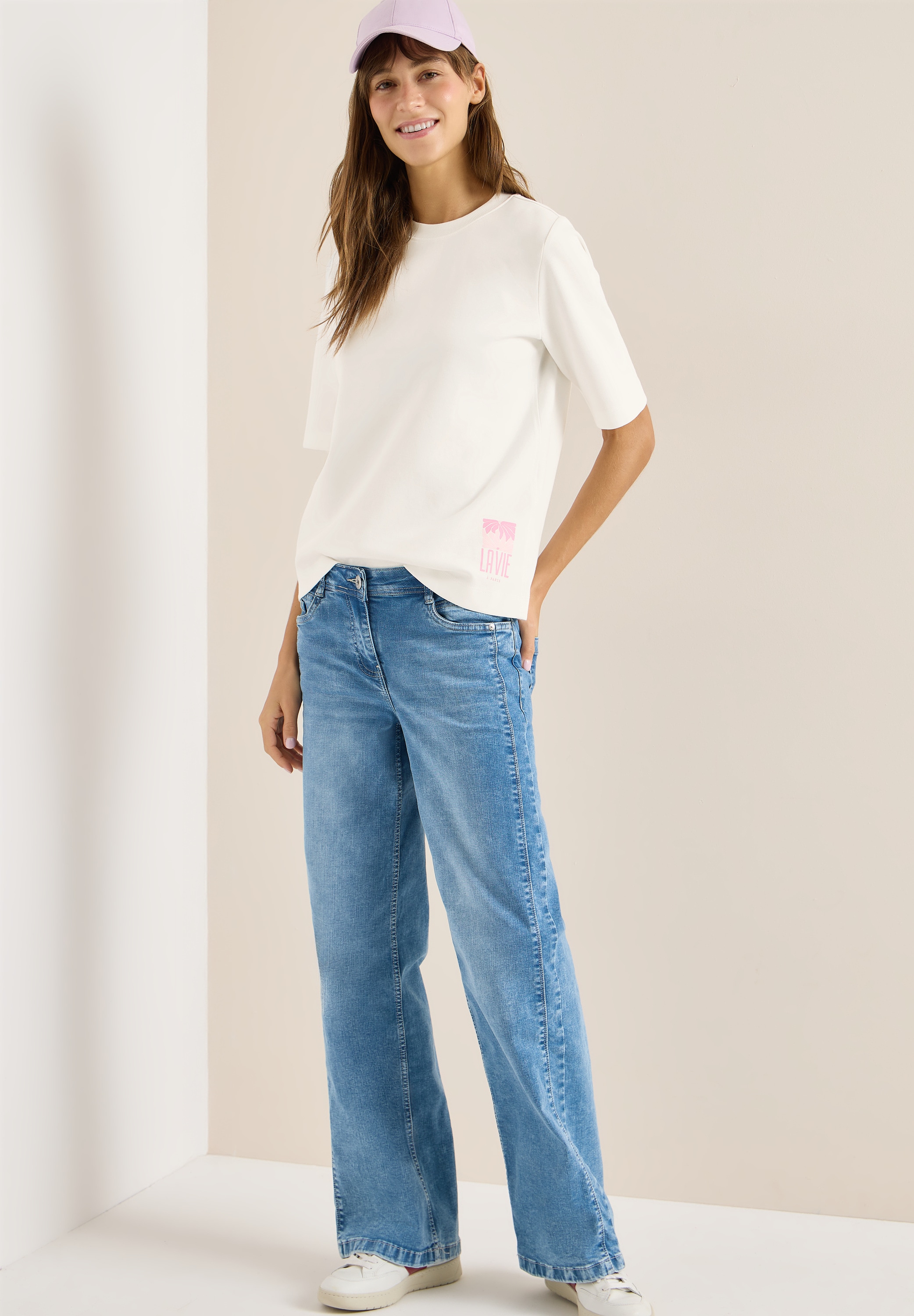 Cecil Sweater , Kurzarmsweater mit grossem Rückenprint
