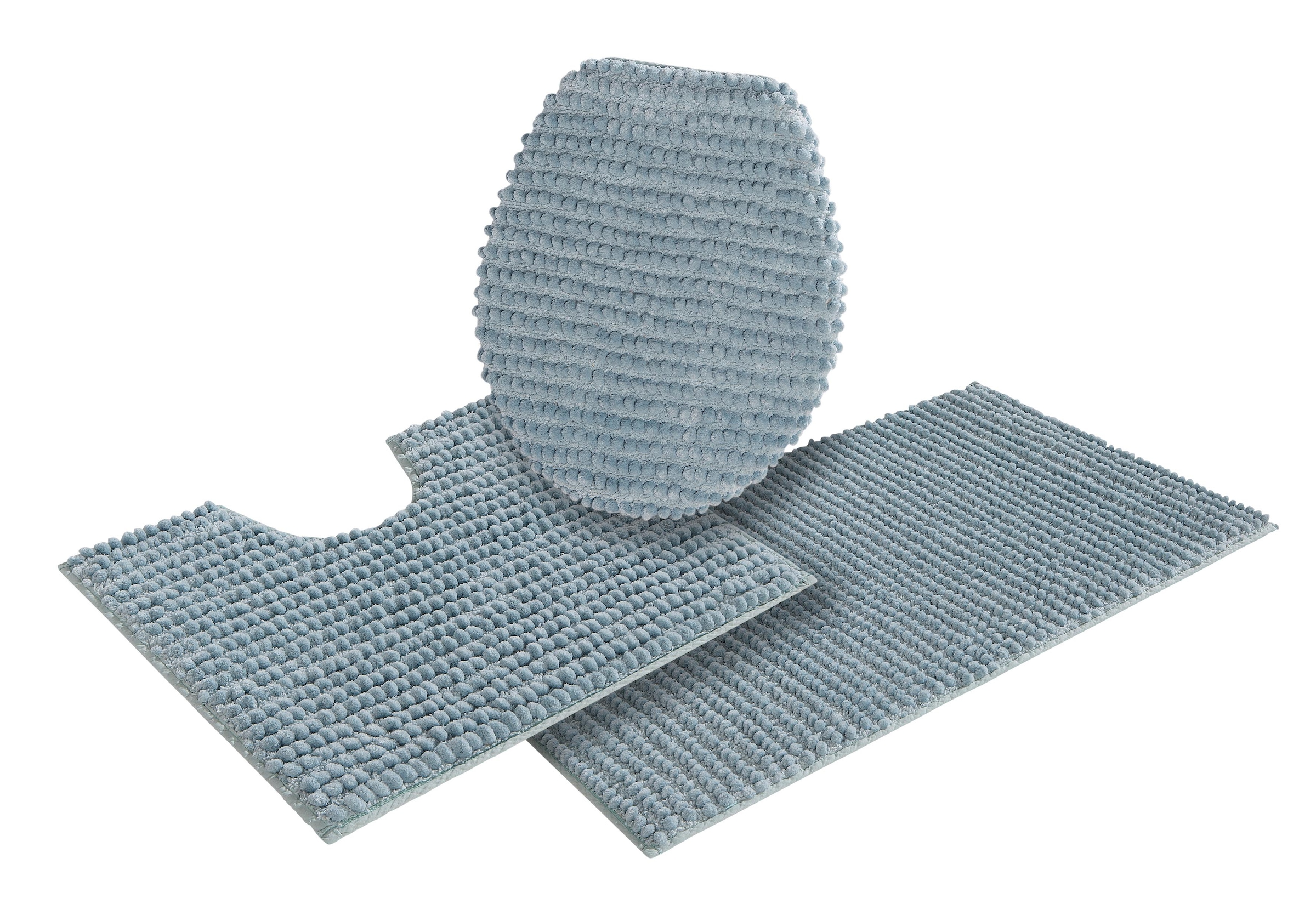 my home Badematte »Renat, Badvorleger, Badezimmer Teppich, Scandi«, fussbodenheizungsgeeignet-schnell trocknend-strapazierfähig, Badteppich, Badgarnitur, Chenille-Optik, auch als 3 tlg. Set