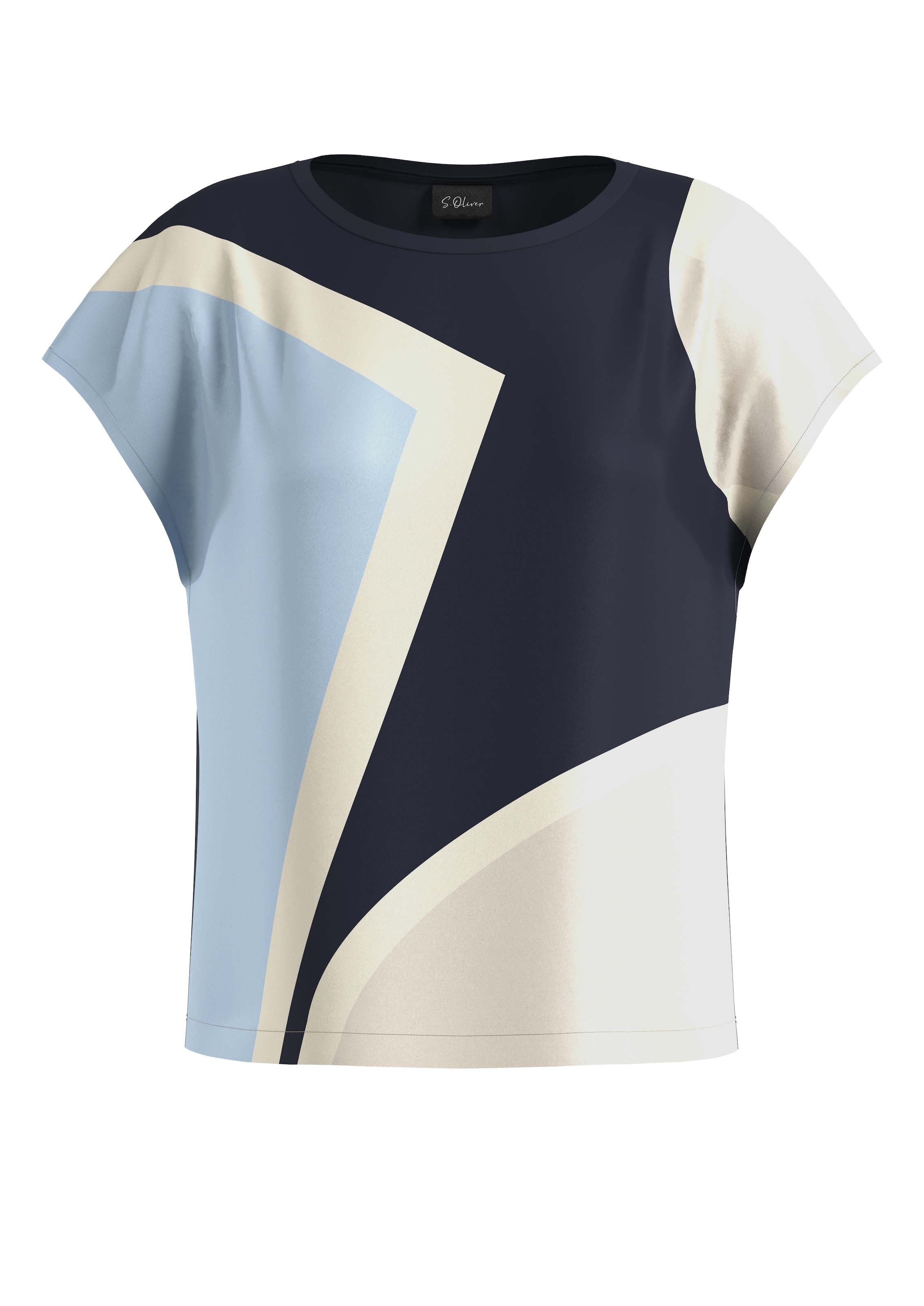 s.Oliver BLACK LABEL Shirt à col rond mit grafischem Muster