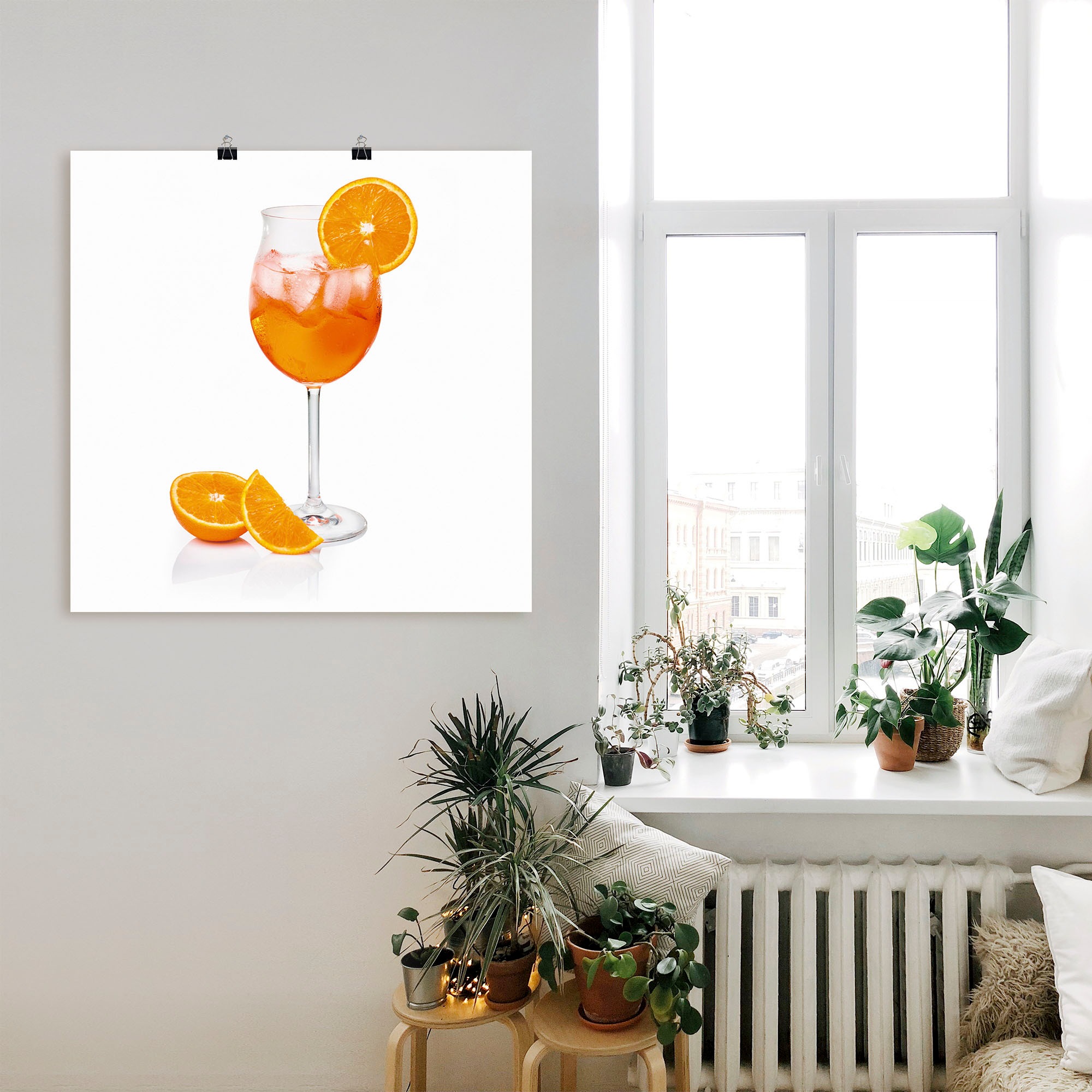 Artland Fresque murale »Aperol Spritz mit einer Scheibe Orange« 1 cuis tlg. als Alubild, Outdoorbild, Leinwandbild, Poster, Wandaufkleber