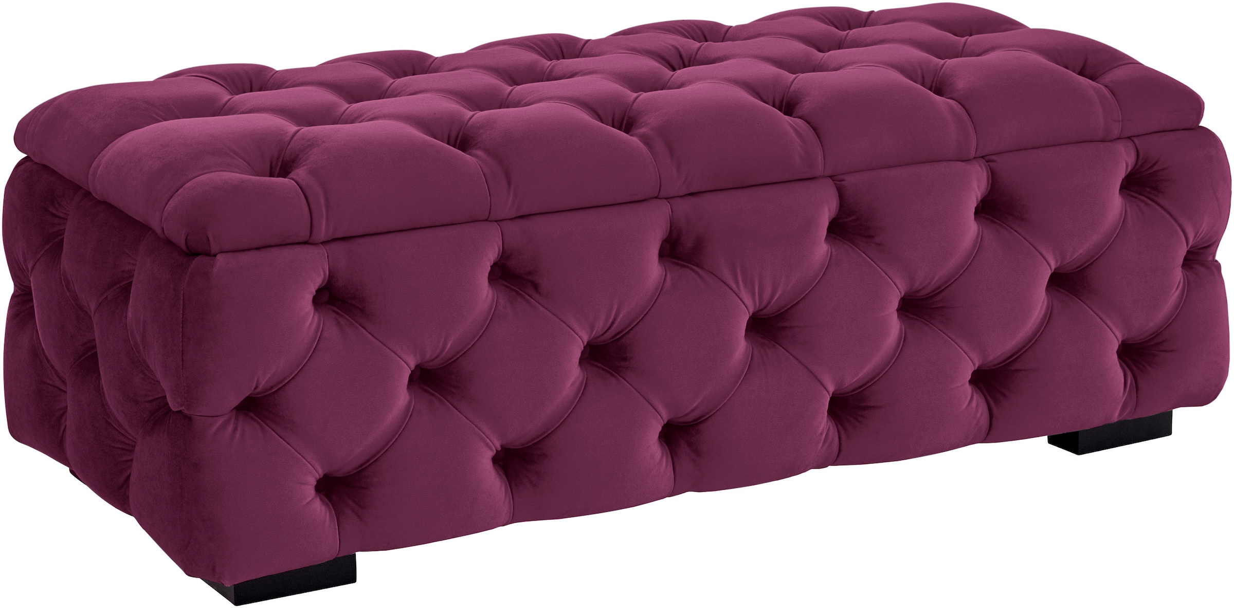 Home affaire Tabouret rembourré »KALINA, hochwertige Knopfheftung, B/T/H: 120/55/45 cm« mit Staufach und innenliegenden Laschen zur besseren Aufbewahrung