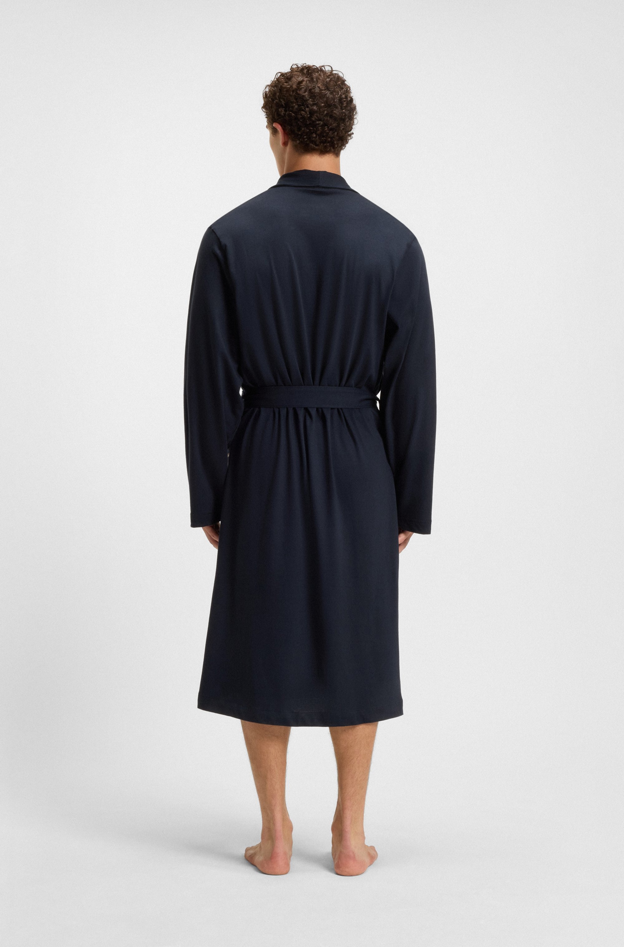 BOSS Robe de chambre aus Baumwoll-Jersey mit Logo-Stickerei