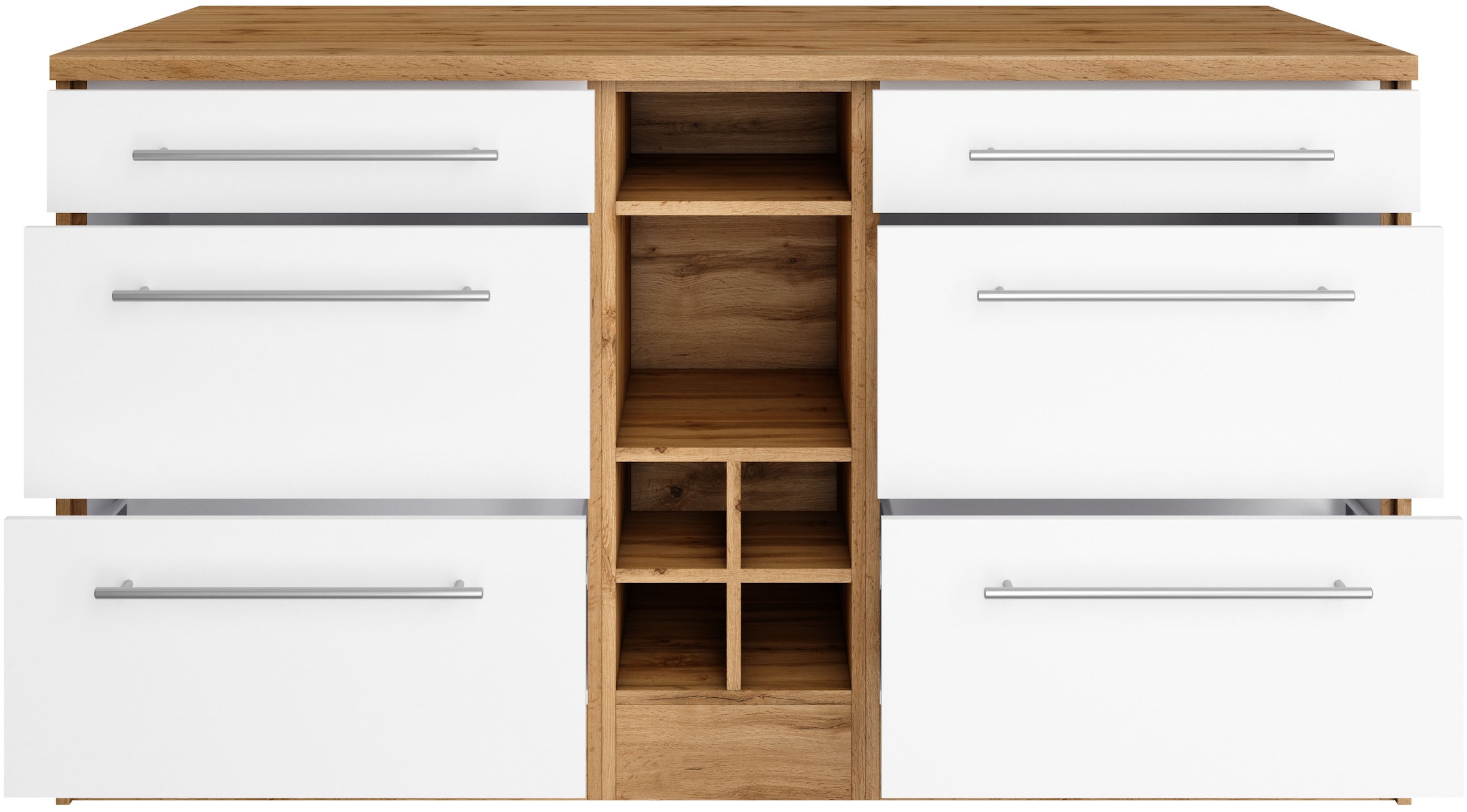 KOCHSTATION Kücheninsel »KS-Wien« Breite 153 cm, MDF-Fronten, Flaschenregal