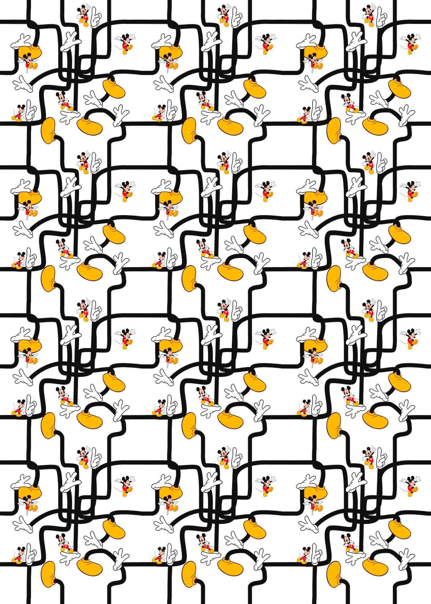 Image of Komar Vliestapete "Digitaldruck Vlies - Mickey Mouse Foot Labyrinth - Grösse 200 x 280 cm" bedruckt glatt Kinderzimmer