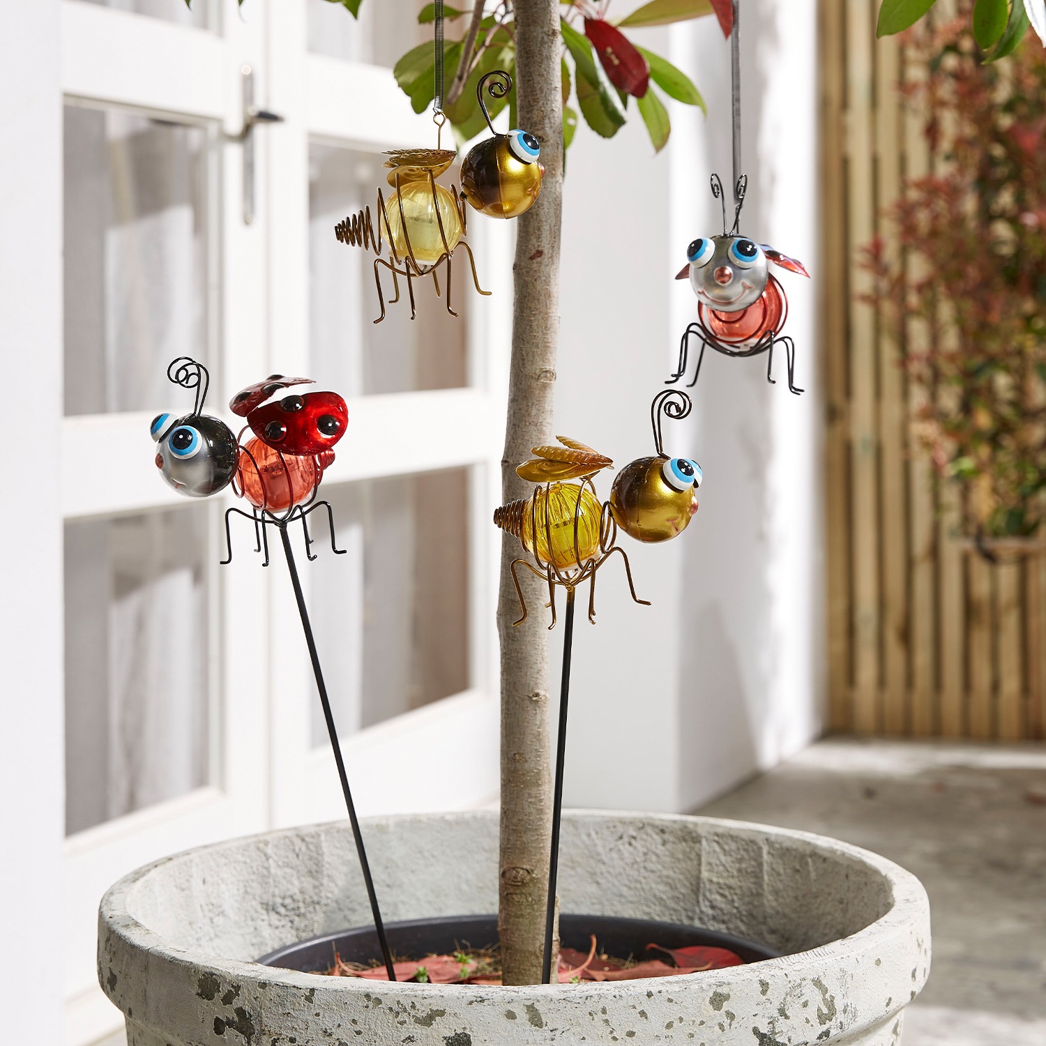 LUXFORM Lampe de jardin »Solar - 1x Biene und 1x Marienkäfer - 2 Stück« Module LED 2 cuis ornement décoratif de jardin