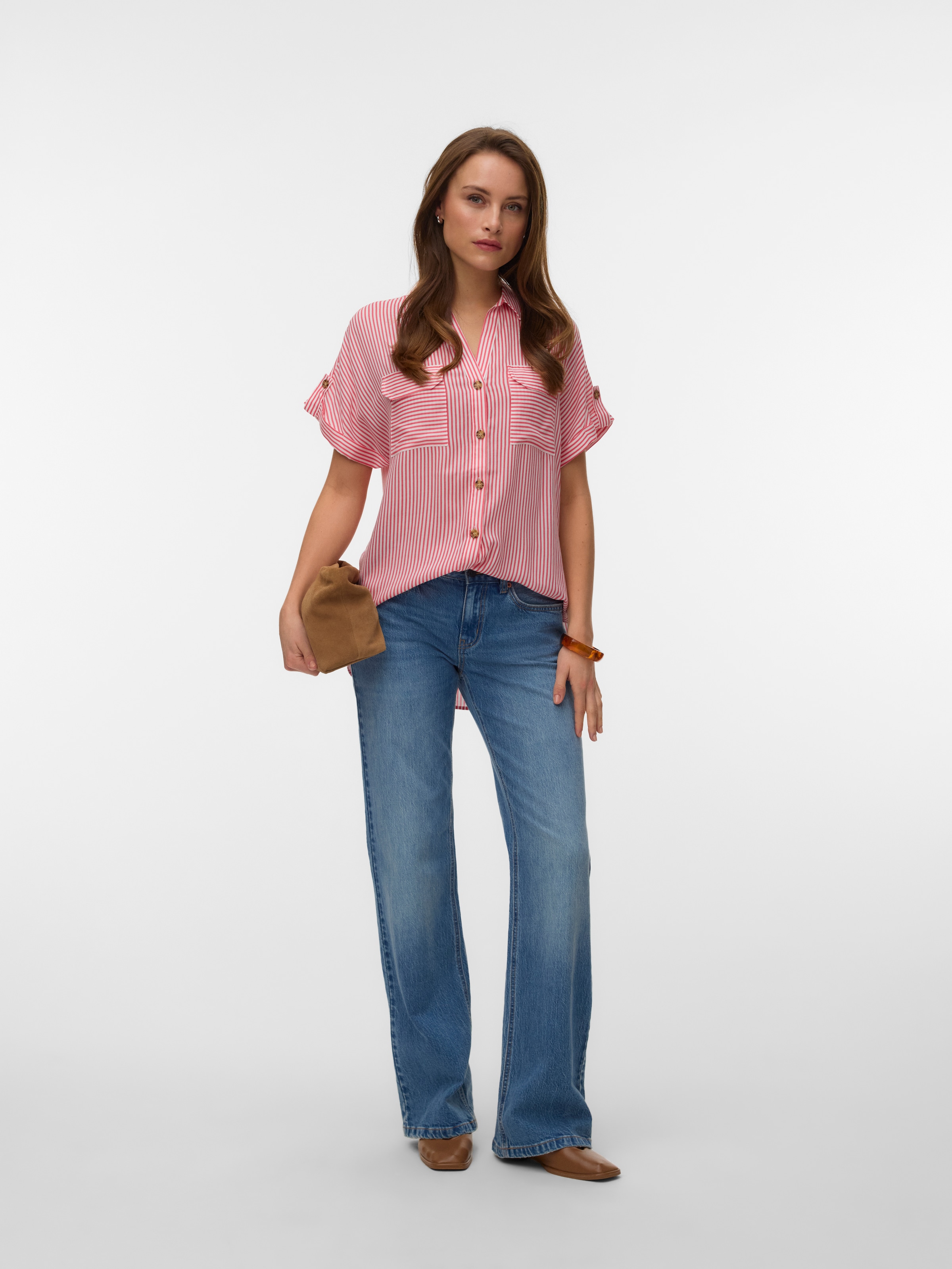 Vero Moda Kurzarmbluse »VMBUMPY S/S SHIRT WVN GA NOOS« Viskose, regular fit