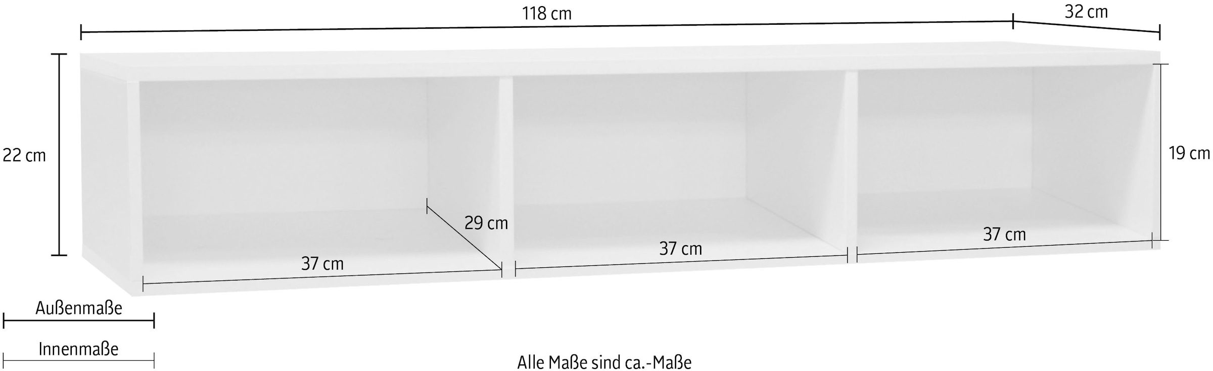 Mäusbacher Hängeregal »Imola TOPSELLER!«, (OTTOs Choice), Mäusbacher Hängeregal Imola, Breite 118cm, variabel montierbar