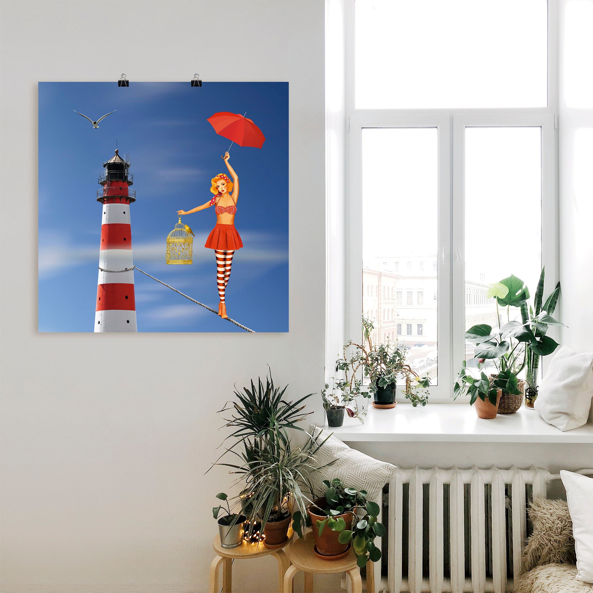 Artland Wandbild »Nur fliegen ist schöner«, Frau, (1 St.), als Alubild, Leinwandbild, Wandaufkleber oder Poster in versch. Grössen