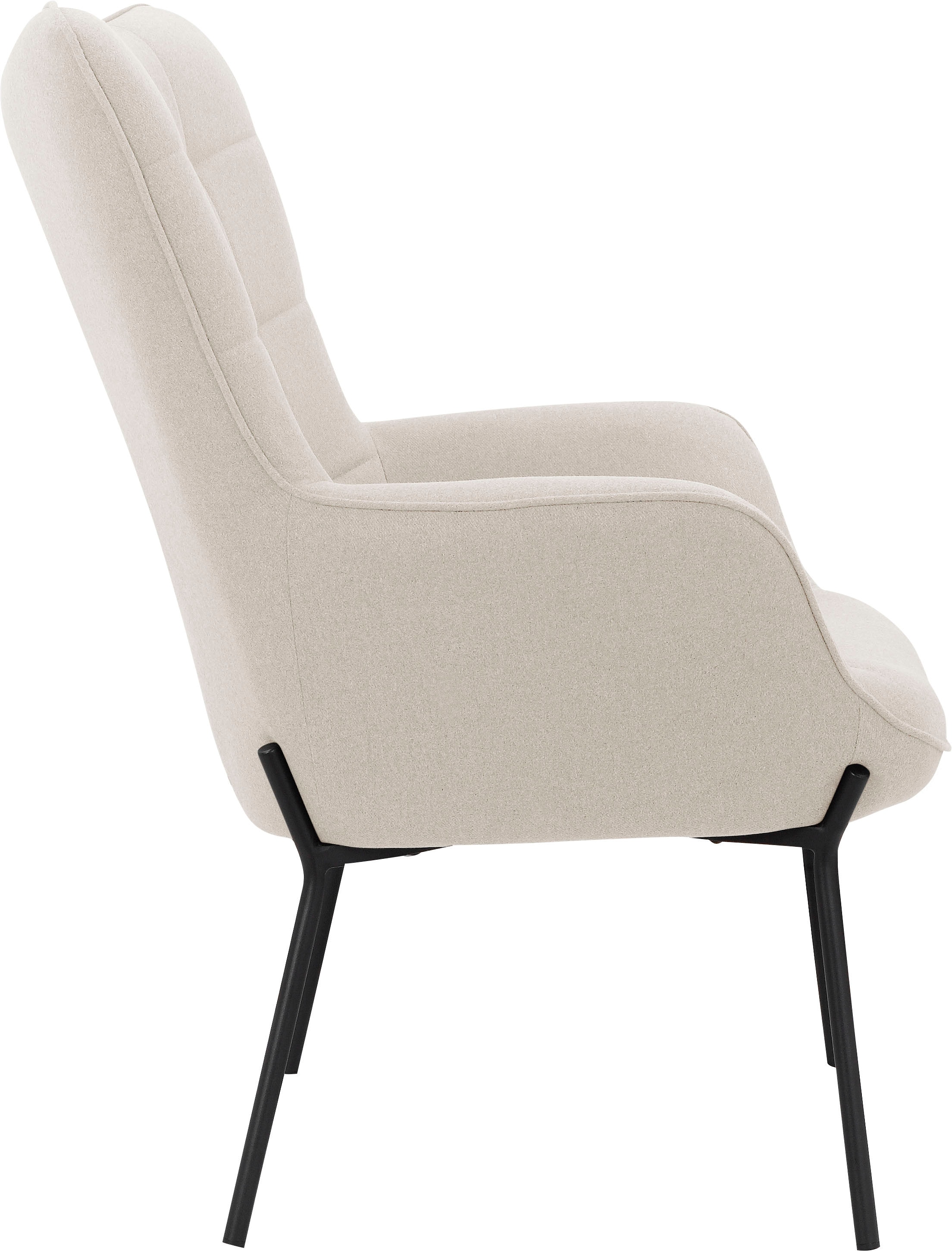 GOODproduct Loungesessel »Luukas, Ohrensessel mit Metallbeinen,«, (1 St.), Stoff recyceltes Polyester, Sitz und Rücken gepolstert, Sitzhöhe 46 cm