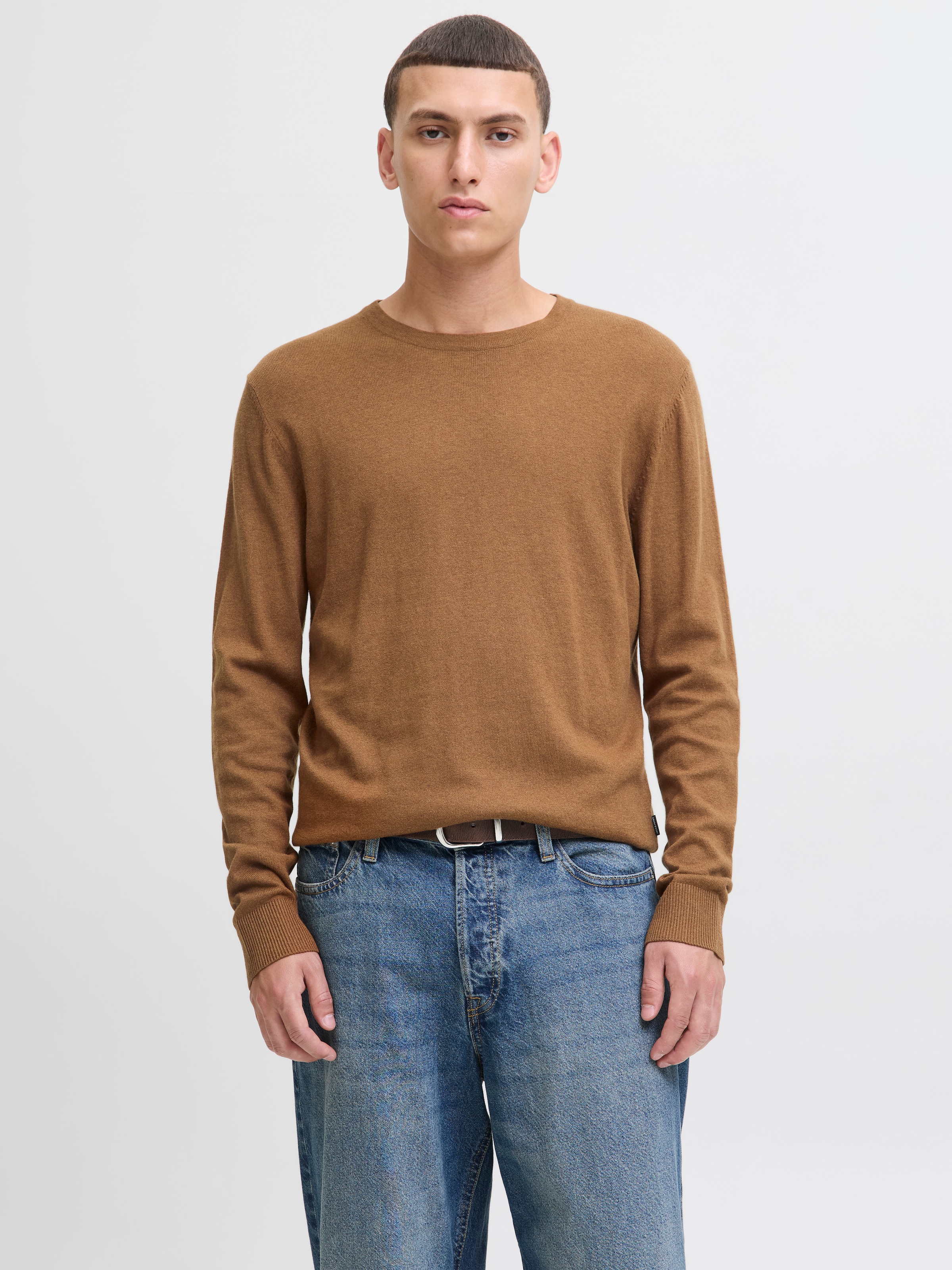 Image of Jack & Jones Rundhalspullover "JJEEMIL KNIT CREW NECK NOOS" Baumwollmischung, regular fit