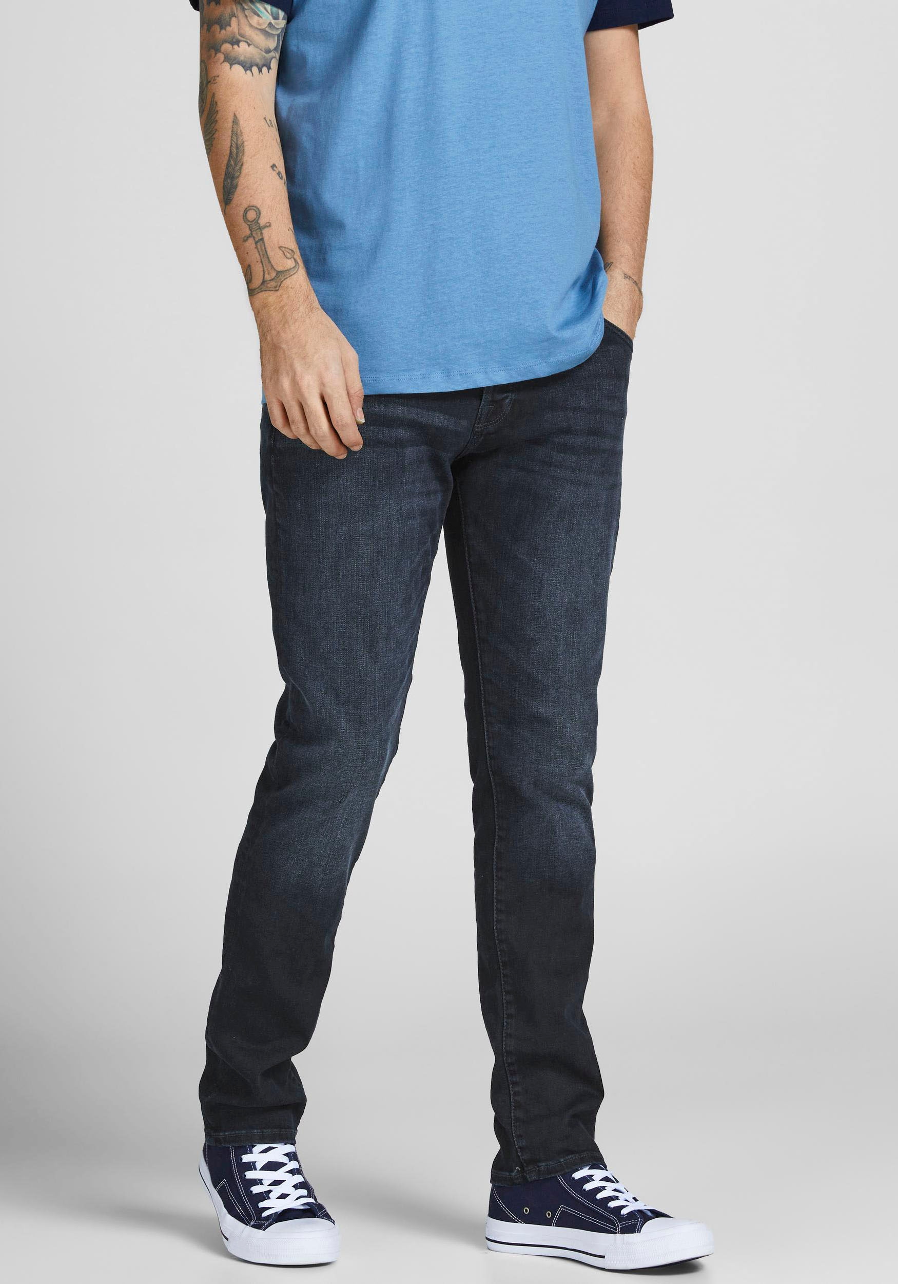 Image of Jack & Jones Slim-fit-Jeans "JJIGLENN – Slim-Fit-Jeans mit niedriger Leibhöhe" Used, modisch, slim fit, Denim/Jeans