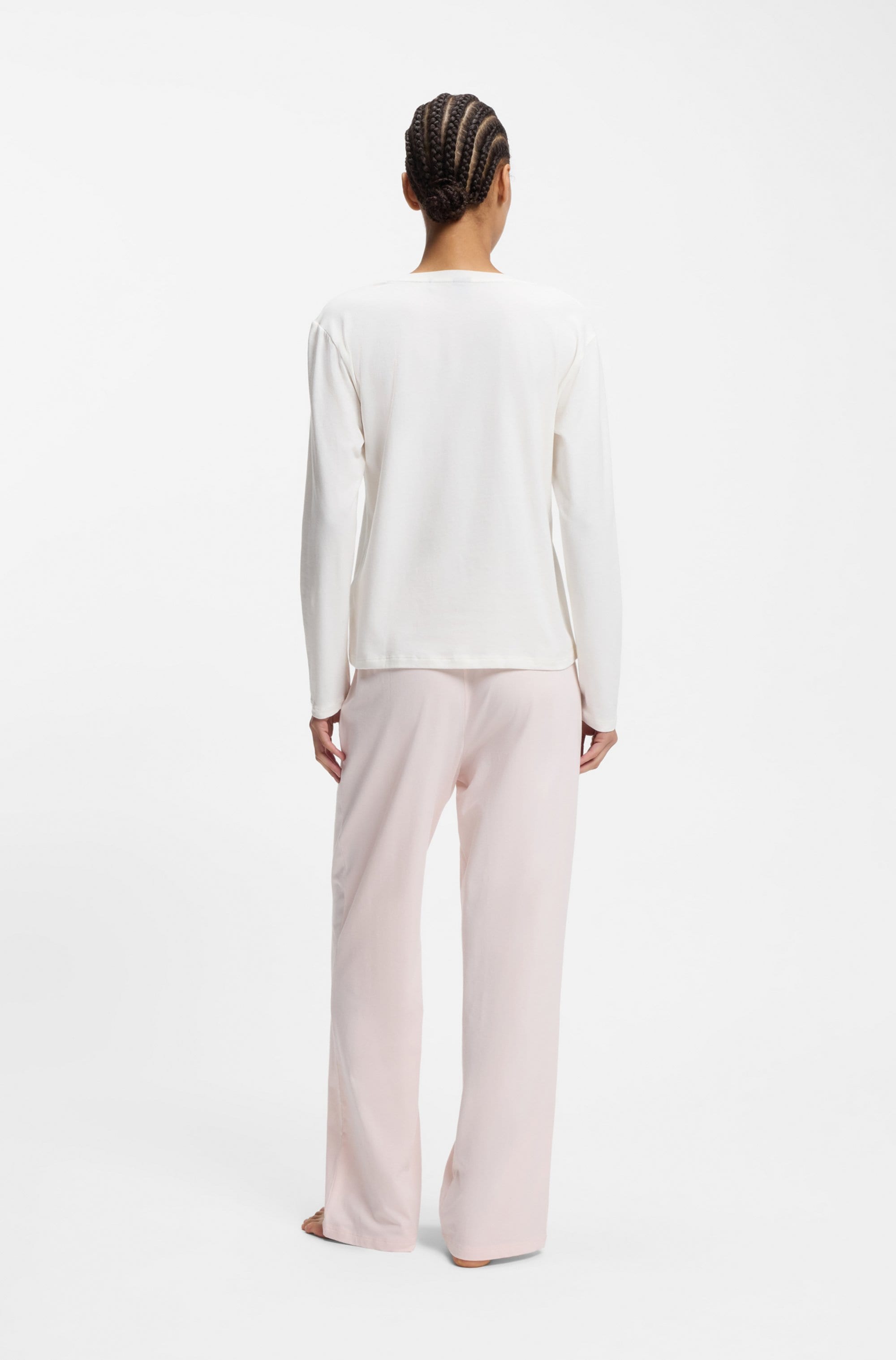 BOSS Schlafanzug Set, 2 Stk. tlg., Rundhalsausschnitt, elastischer Bund, Logo-Schriftzug