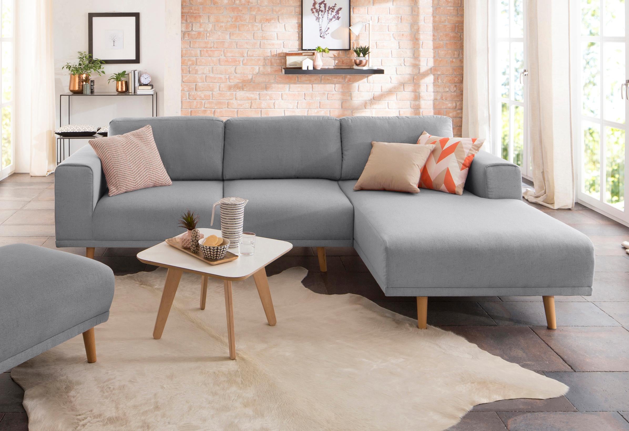 Home affaire Ecksofa »Lasse L-Form«, im scandinavischen Stil mit Holzfüssen