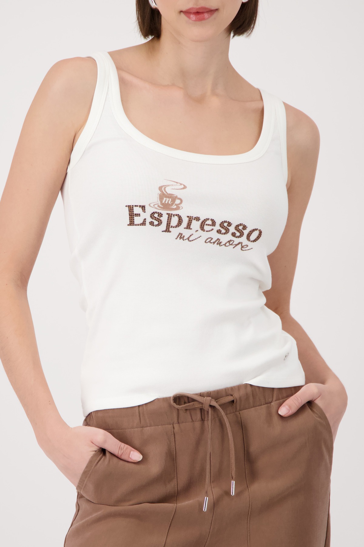 Image of Monari Tanktop "Top Espresso" Regular fit mit Espresso-Print