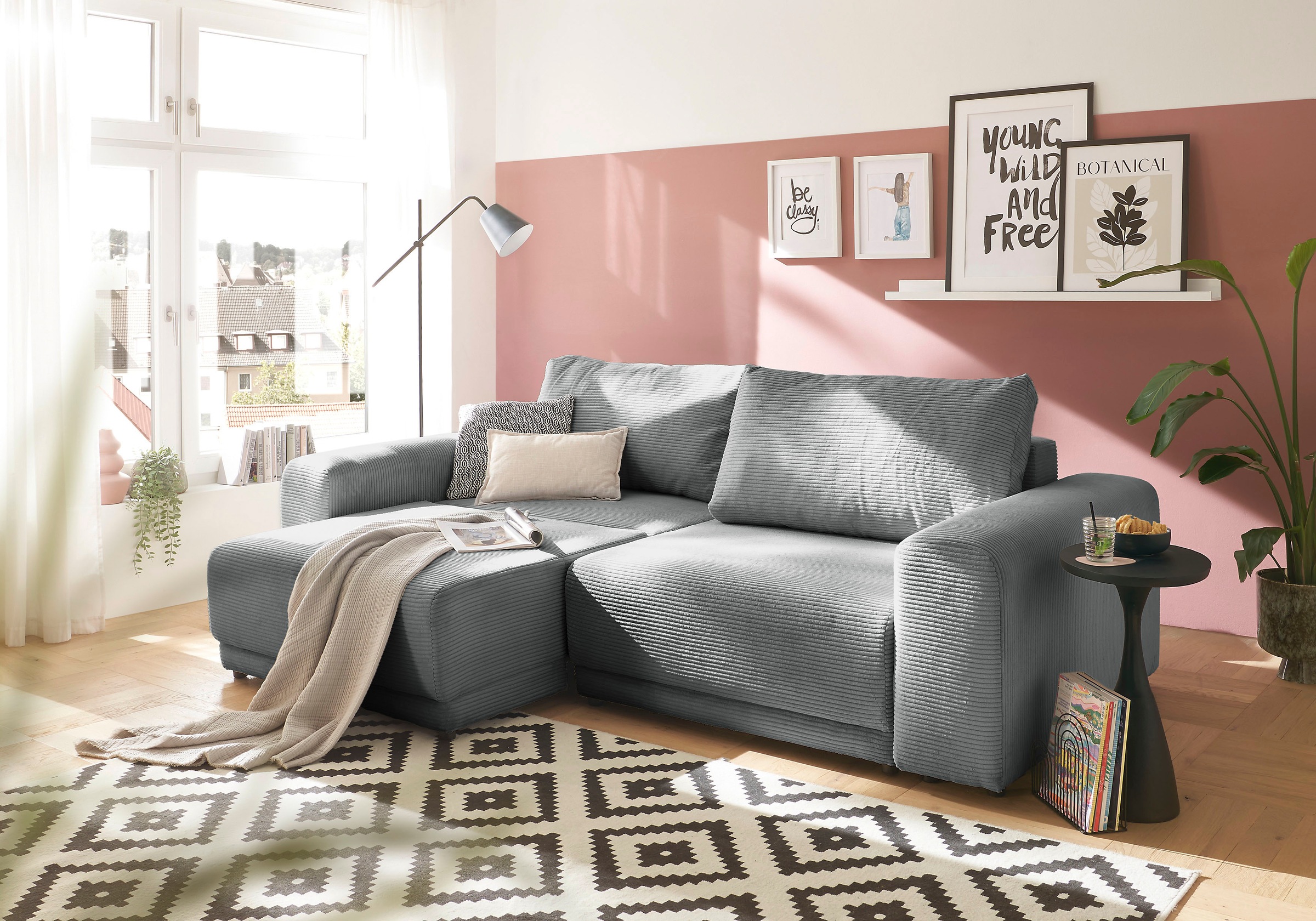 Image of GOODproduct Schlafsofa "PHEELIX Cord, mit 3 Funktionen" wandelbar zum Ecksofa, Schlafsofa oder Relaxsofa