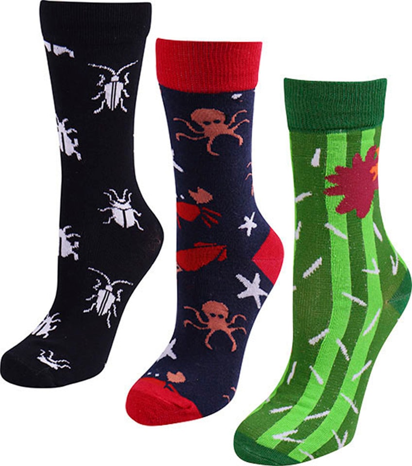 Socken, (Packung, 3 Paar), mit lustigem Design