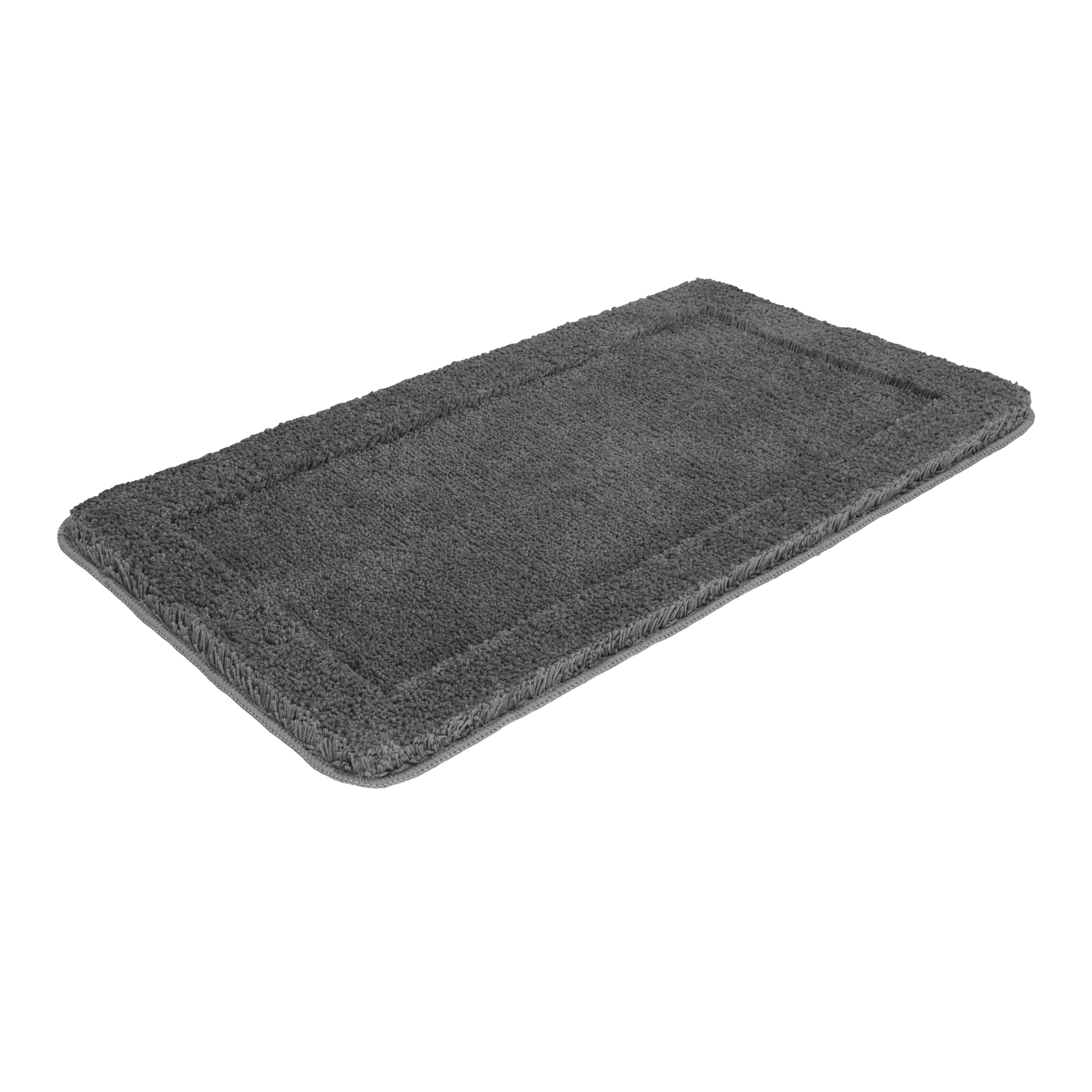 GOODproduct Tapis de bain »Sanremo mit Rahmen, Badvorleger, Badezimmer, sehr weich, Hoch-Tief« Höhe 25 mm revêtement antidérapant Séchage rapide | compatible chauffage au sol Tapis de bain, uni, rectangulaire et disponible en set de 3 pièces