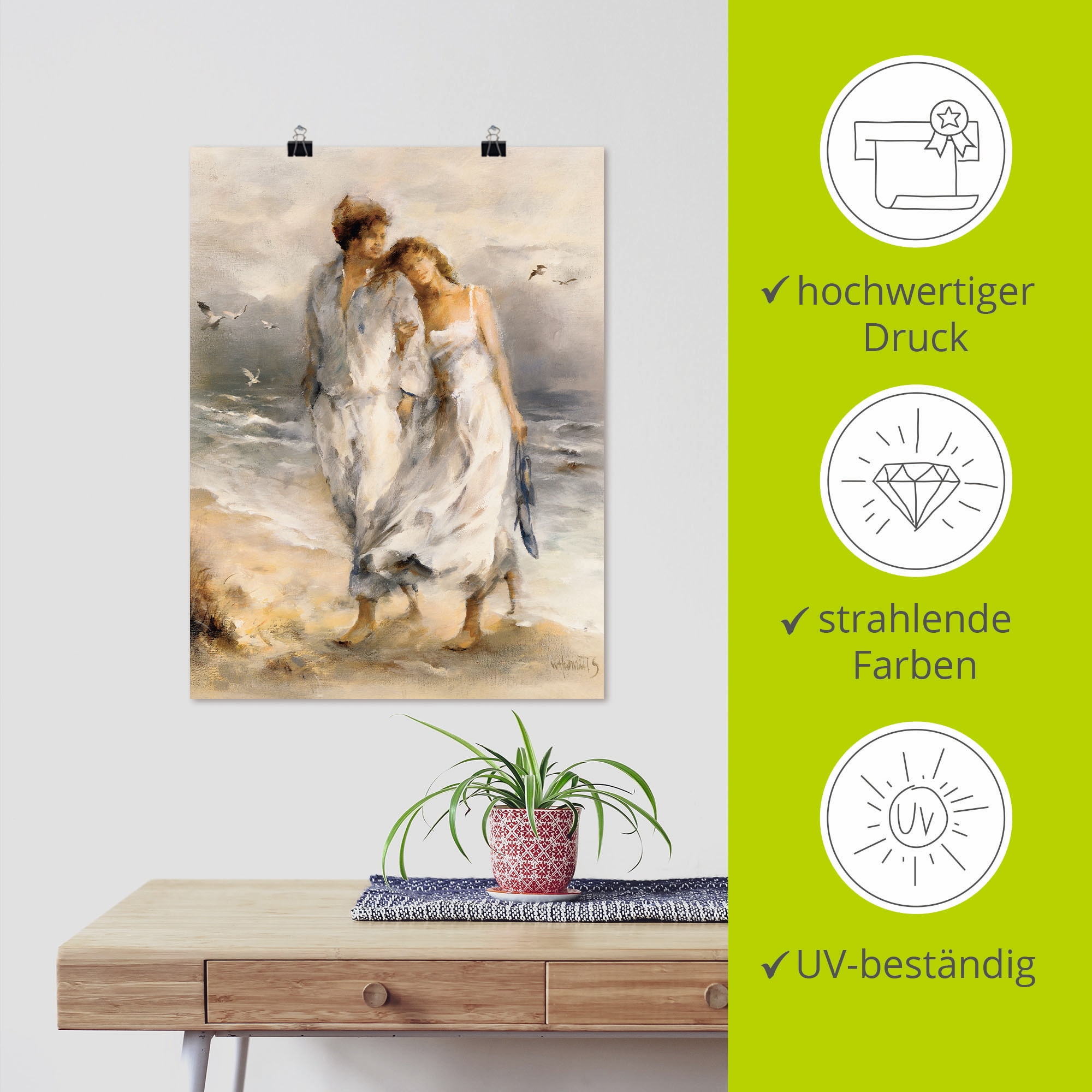 Artland Wandbild »Verliebt«, Paar, (1 St.), als Leinwandbild, Poster, Wandaufkleber in verschied. Grössen