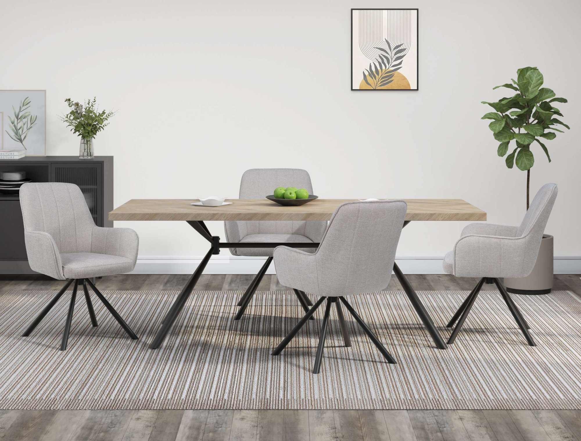 GOODproduct Chaise de salle à manger »Flaurent« () 2 cuisgepolsterte Rückenlehne, Armlehne und Sitzfläche, Sitzhöhe 50 cm