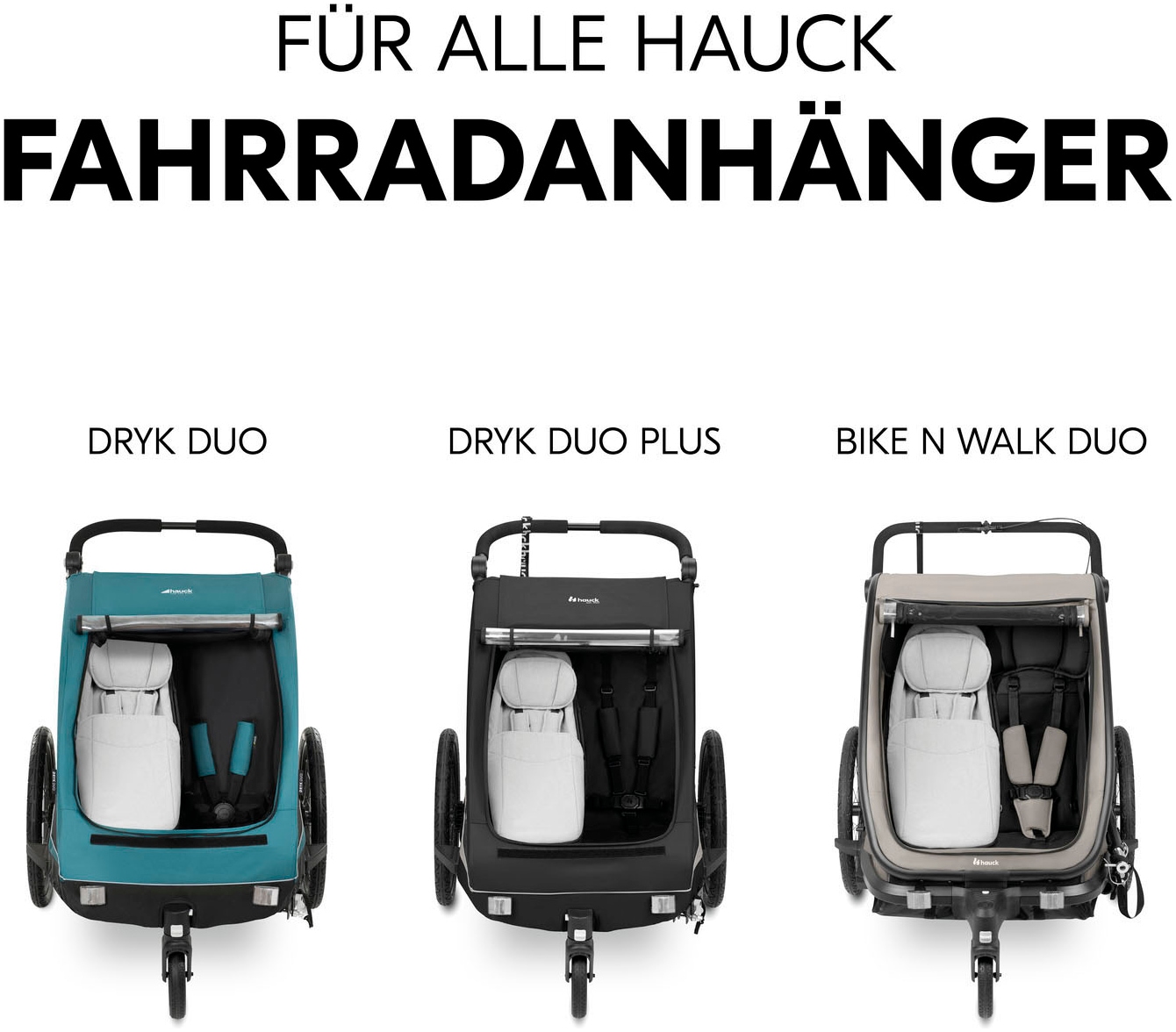 Hauck Fahrradkinderanhänger »Baby Lounger  2 Grey« mit Beindecke
