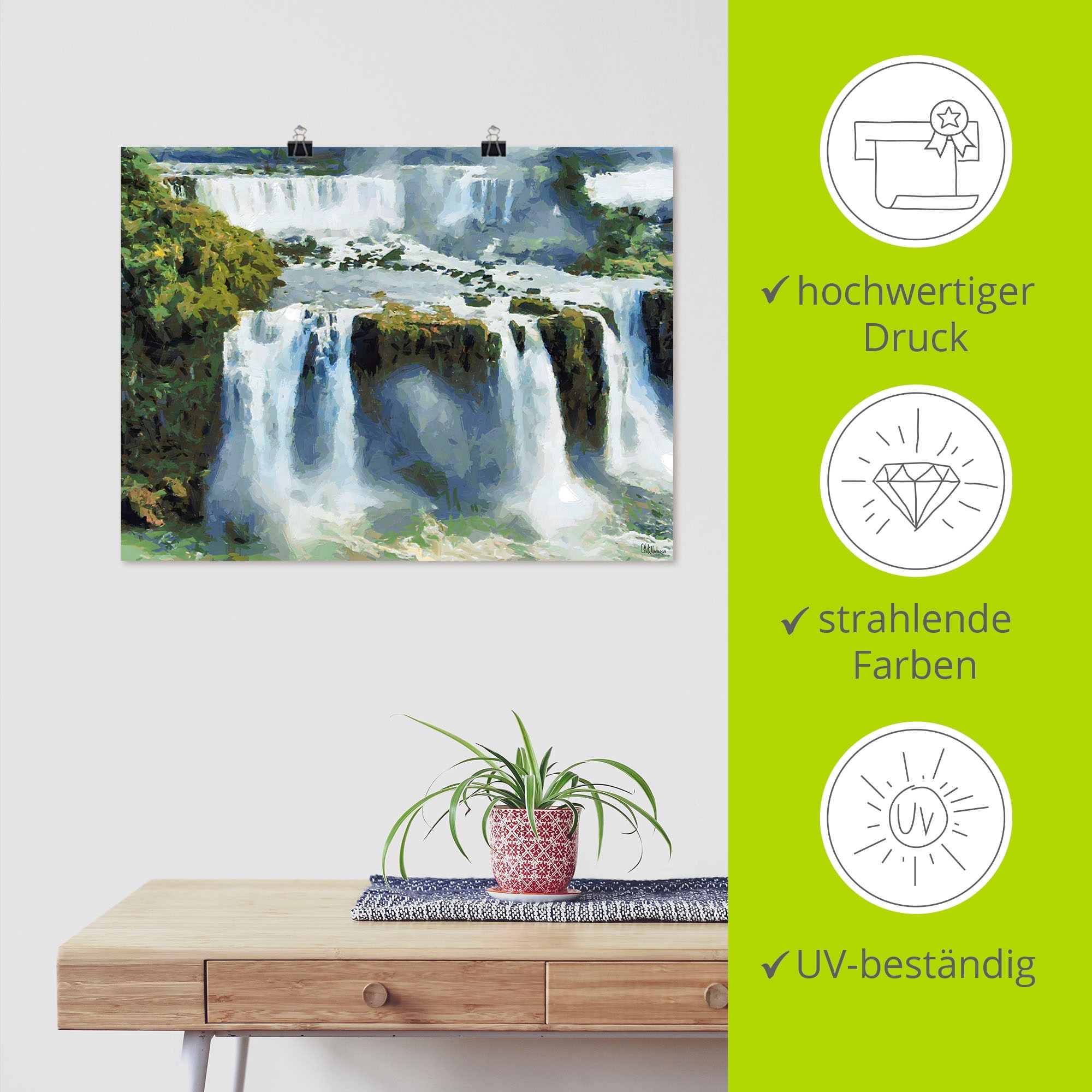 Artland Poster »Iguazu Wasserfälle IV«, Wasserfallbilder, (1 St.), als Alubild, Leinwandbild, Wandaufkleber oder Poster in versch. Grössen