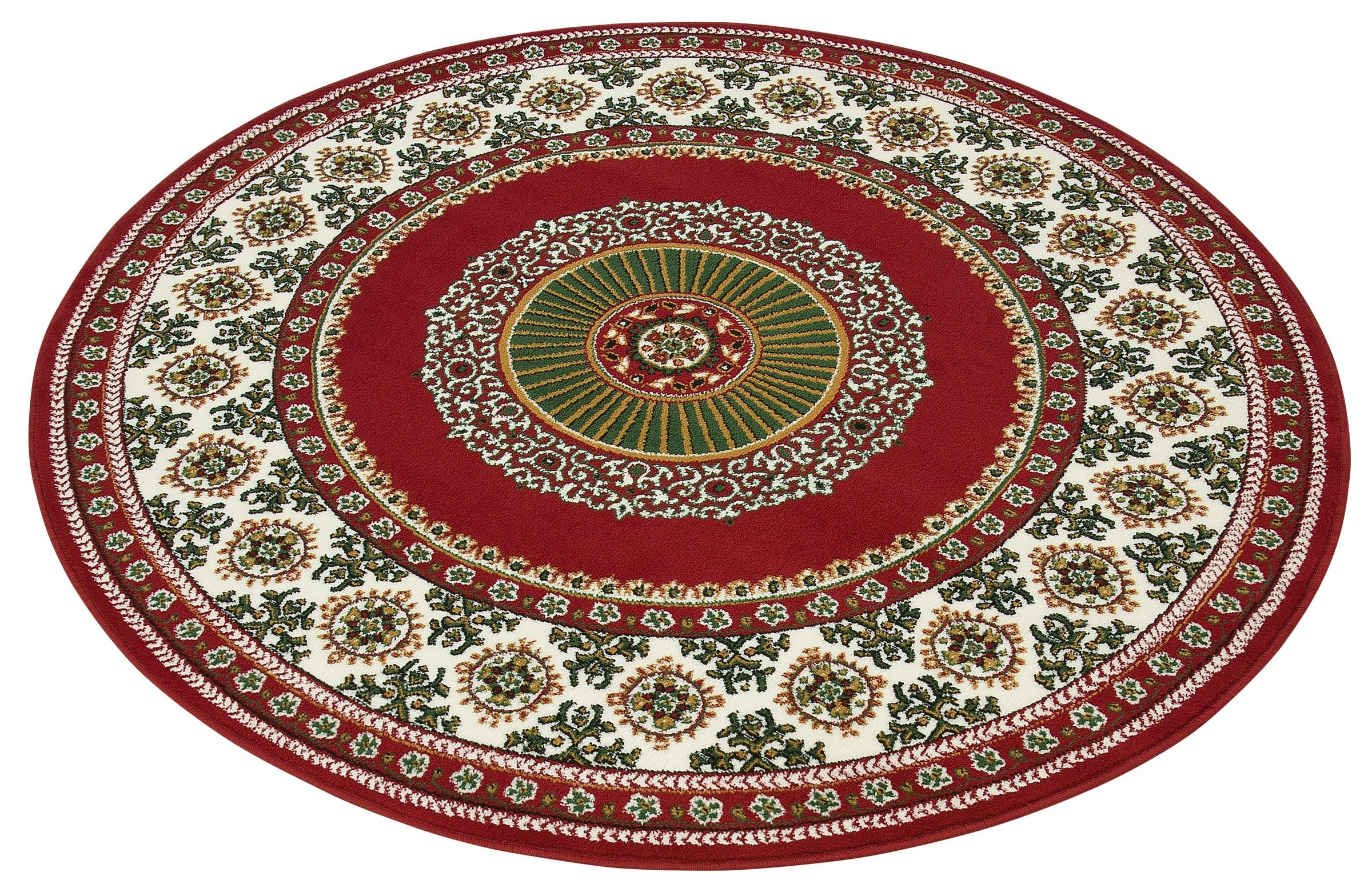 my home Teppich »Shari, Made in Belgium«, rund, 7 mm Höhe, Orient-Dekor, mit Bordüre, Kurzflor, weich, pflegeleicht, elegant