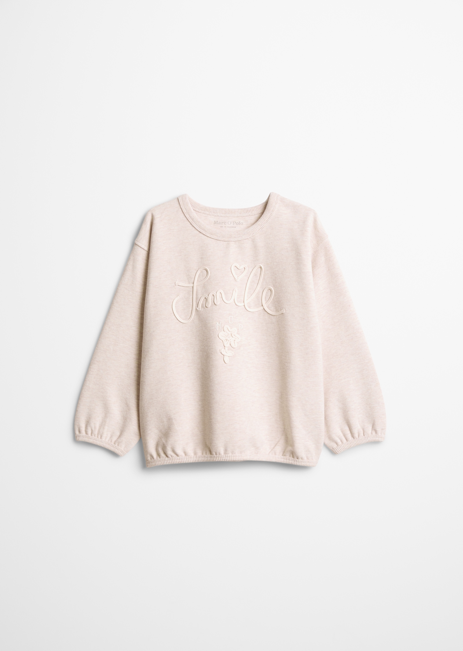 Image of Marc OPolo Sweatshirt, Tonale „Smile“-Stickerei mit liebevollen Details, meliert