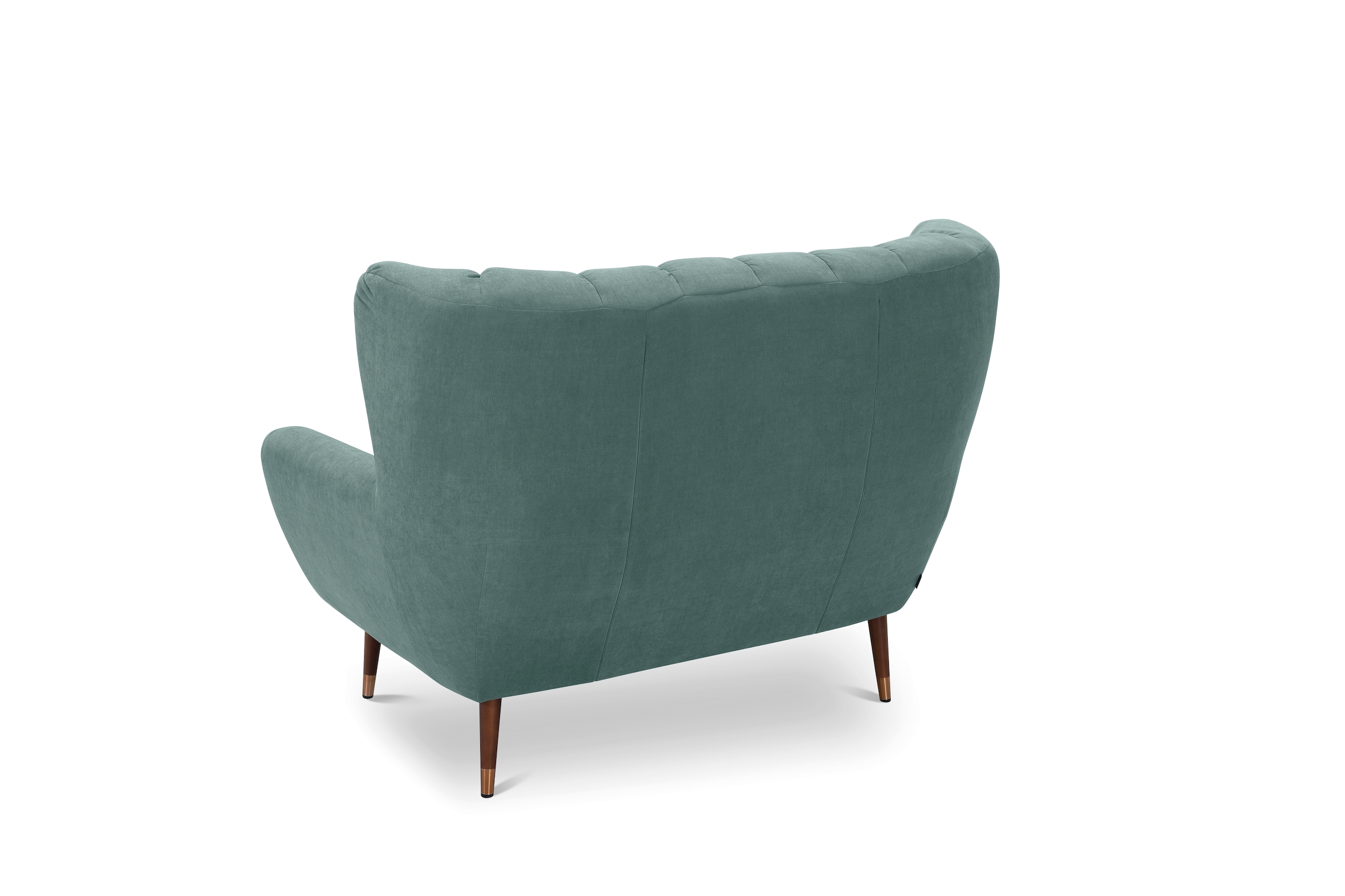 exxpo - sofa fashion 2-Sitzer »Polly, bequem mit hoher Rückenlehne, hohe Füsse, Ohrensesselcouch«, Küchensofa, hochwertige Bezugsvarianten und aktuelle Farben