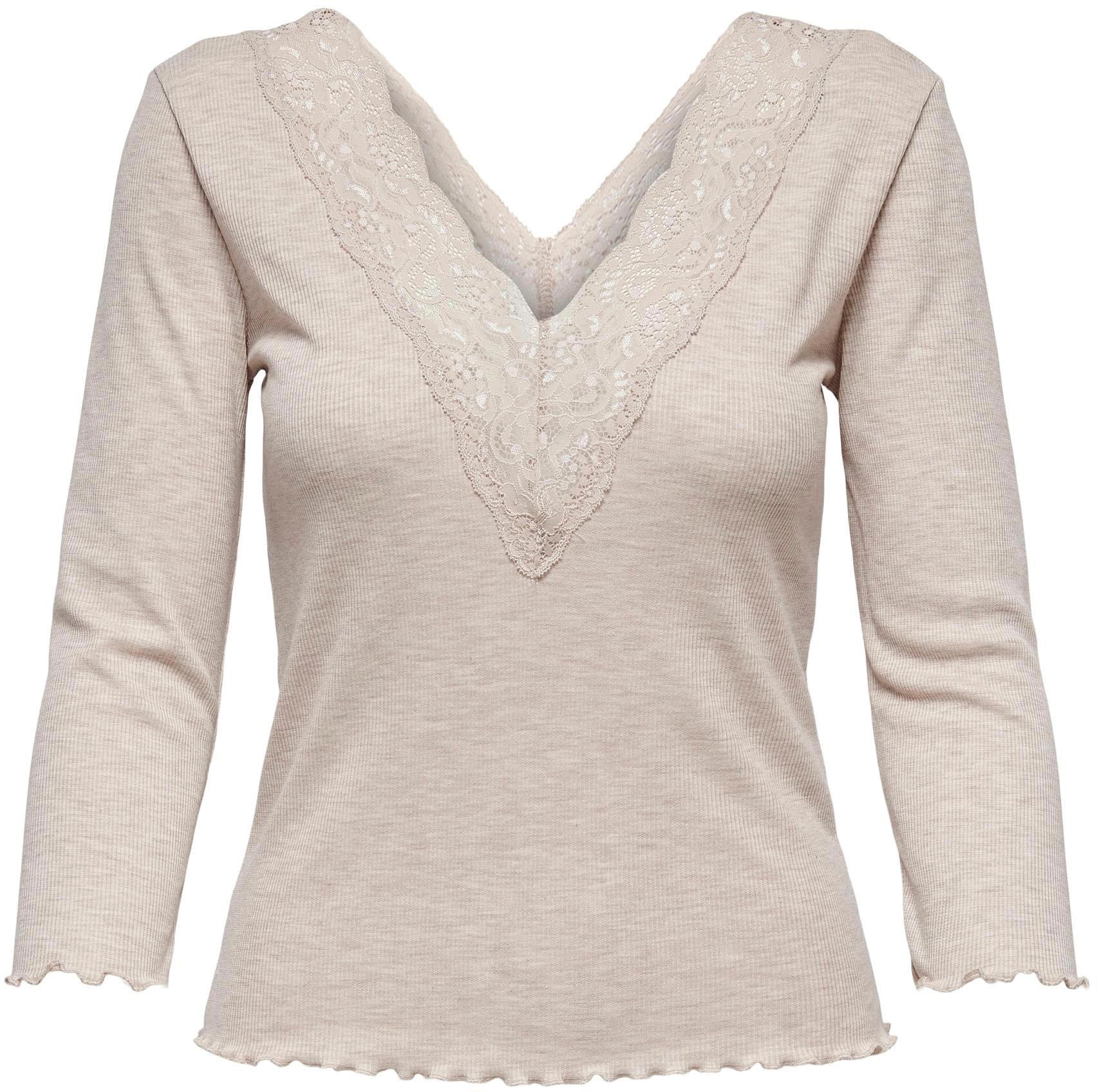 Image of Only Spitzenshirt »ONLOLIVIA 3/4 LACE MIX TOP«, mit 3/4 Ärmel bei Ackermann Versand Schweiz