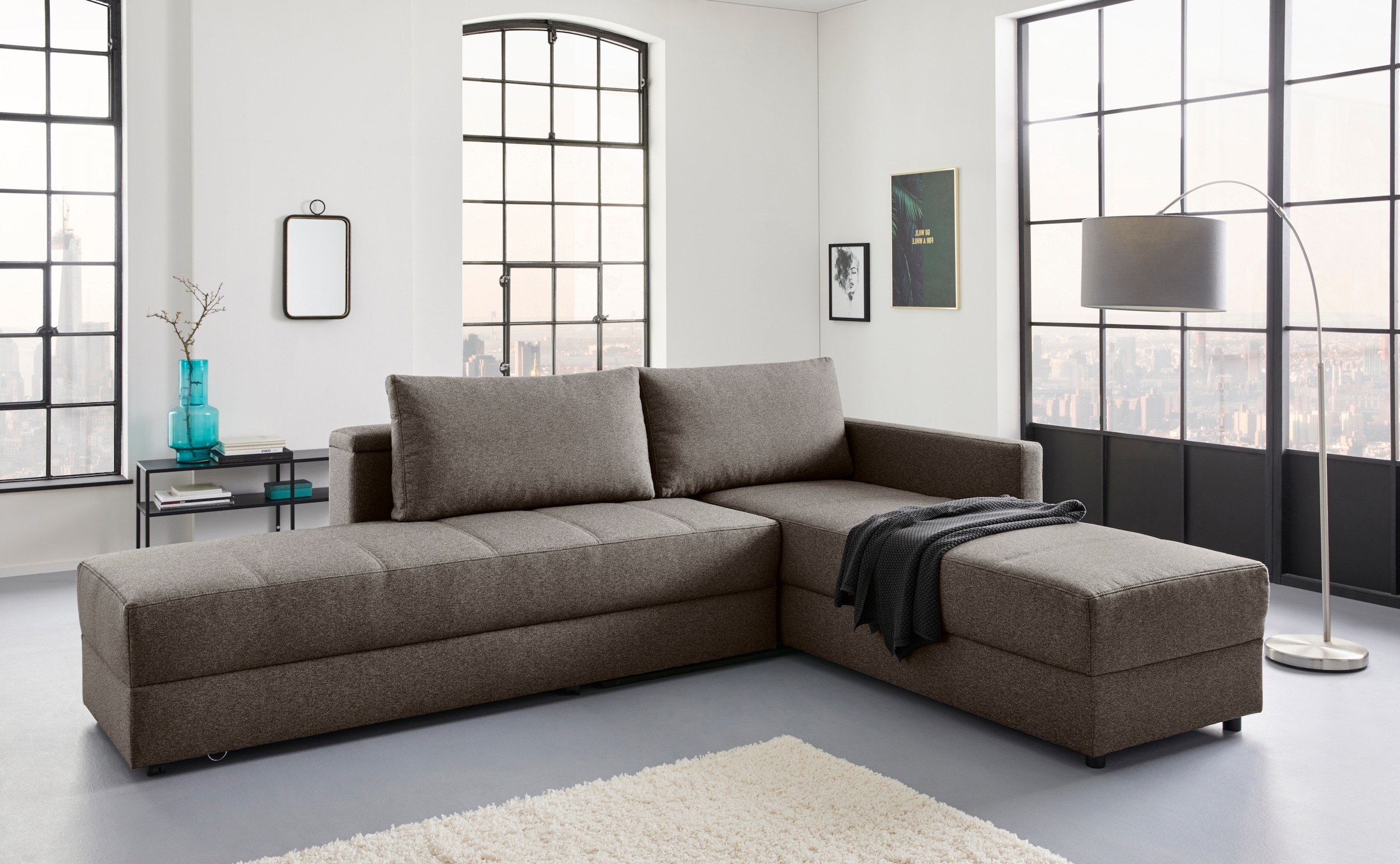 Image of LOOKS by Wolfgang Joop Ecksofa "LooksIII L-Form" durch Drehfunktion zum Bett wandelbar, inklusive Staufach