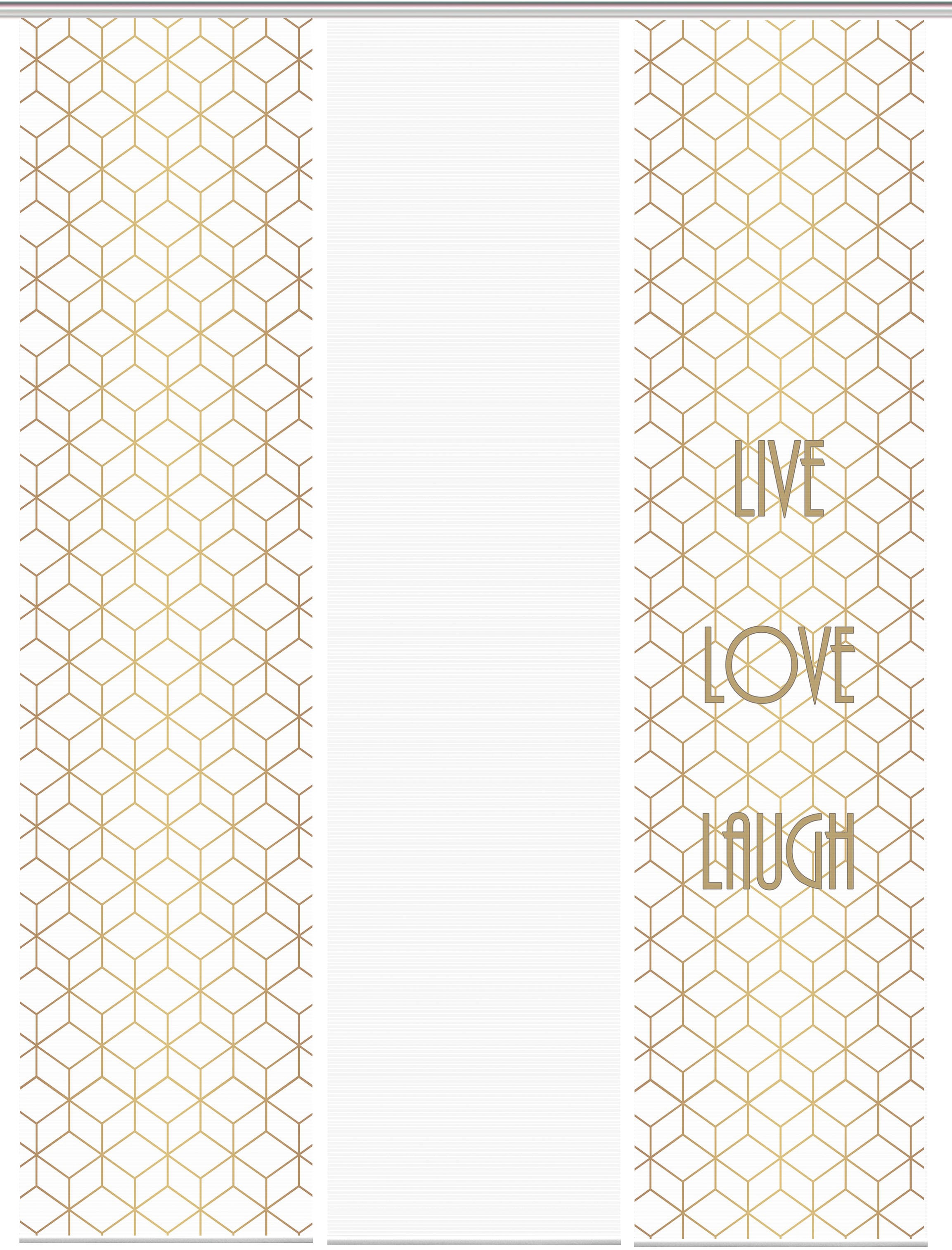 Image of Vision S Schiebegardine »LIVE LOVE LAUGH 3er SET«, (3 St.), Bambus-Optik, Digital bedruckt bei Ackermann Versand Schweiz